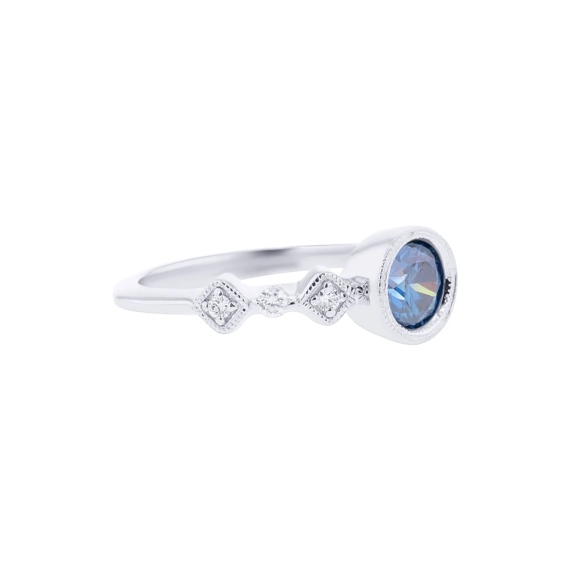 Ethereal Sky Blue Diamond Ready for Love Engagement Ring