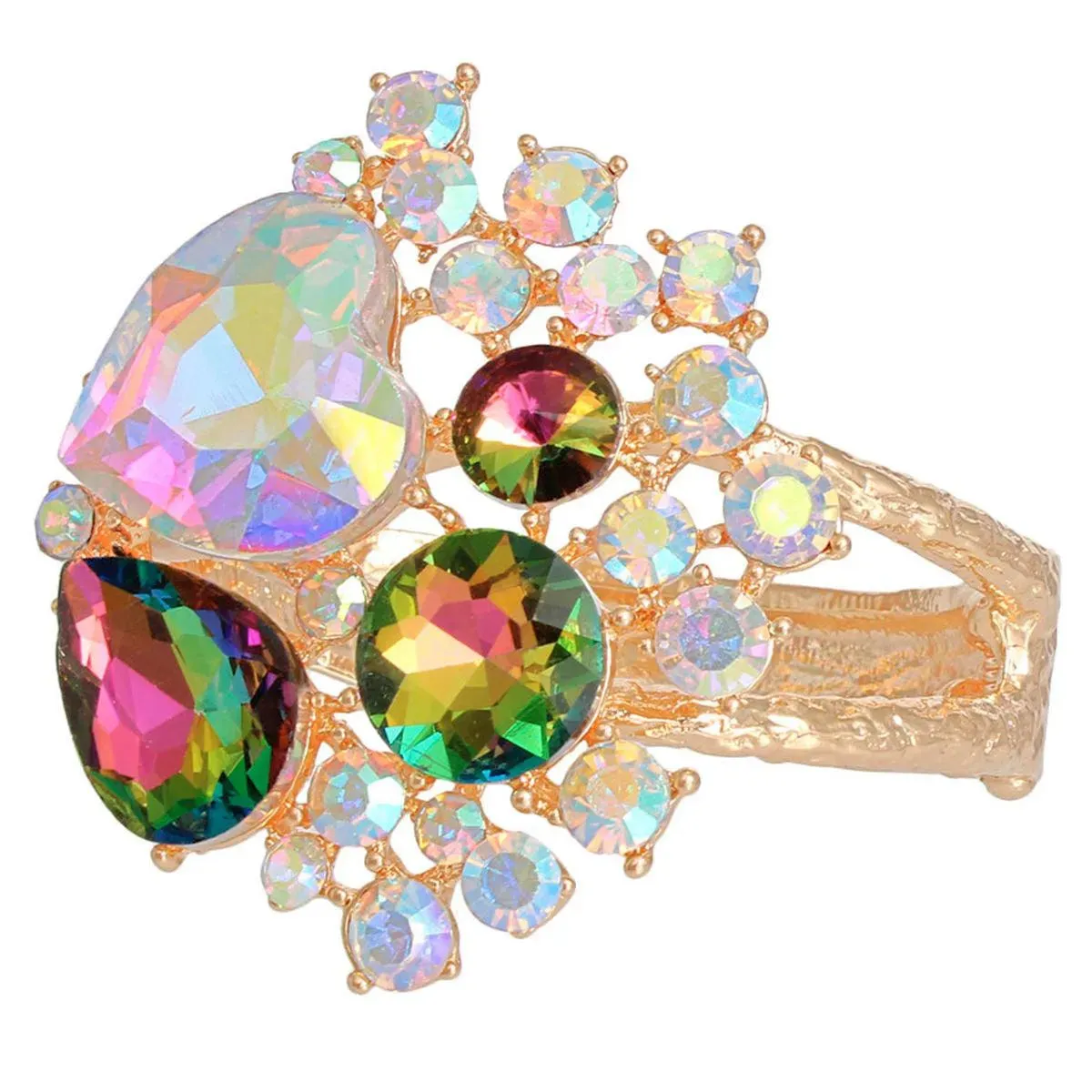 Fabulous Aurora Borealis Bloom Cuff: Your Next Gold Bracelet Obsession