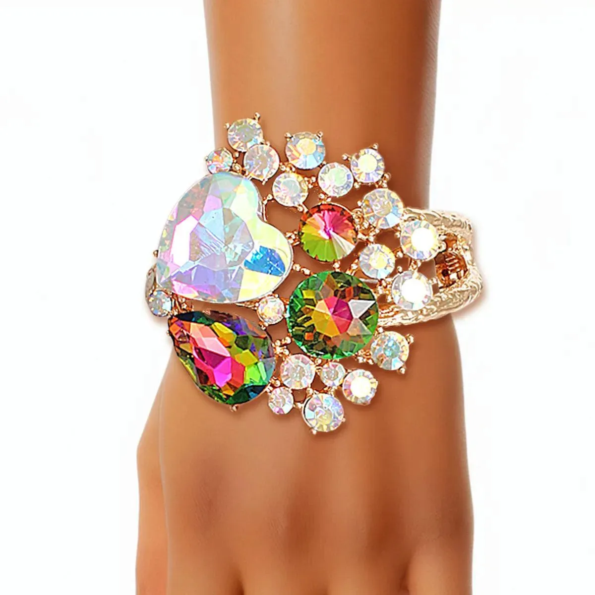 Fabulous Aurora Borealis Bloom Cuff: Your Next Gold Bracelet Obsession