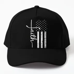 Faith Cross Us Flag Cap