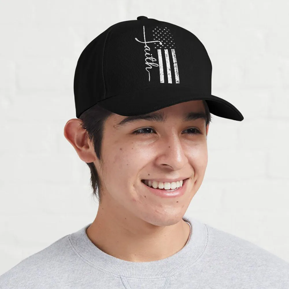 Faith Cross Us Flag Cap