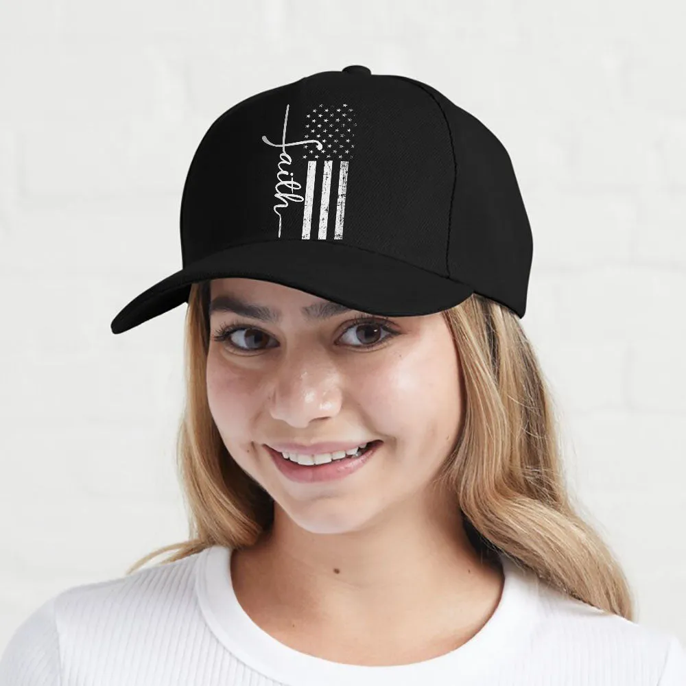 Faith Cross Us Flag Cap