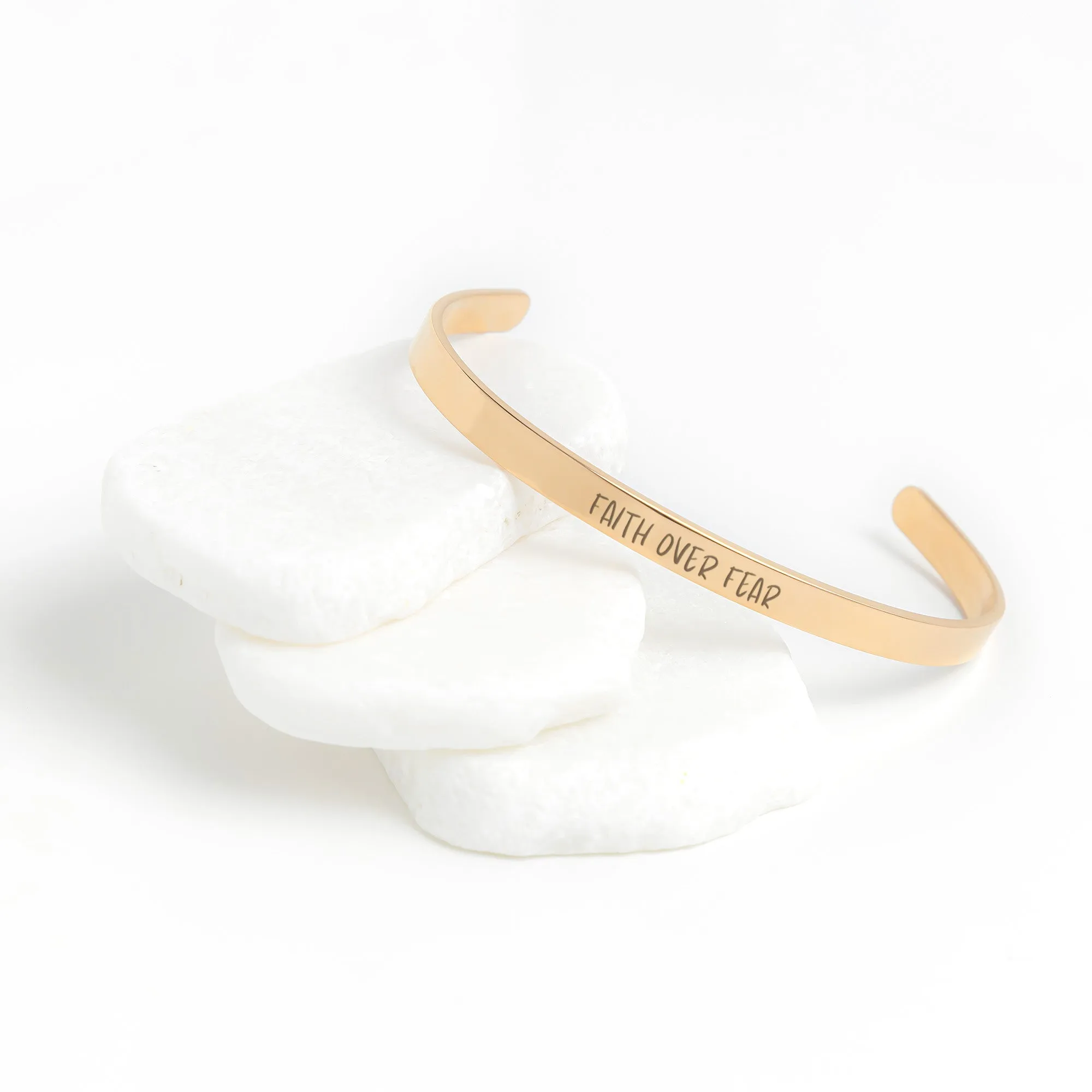 Faith Over Fear Cuff Bracelet