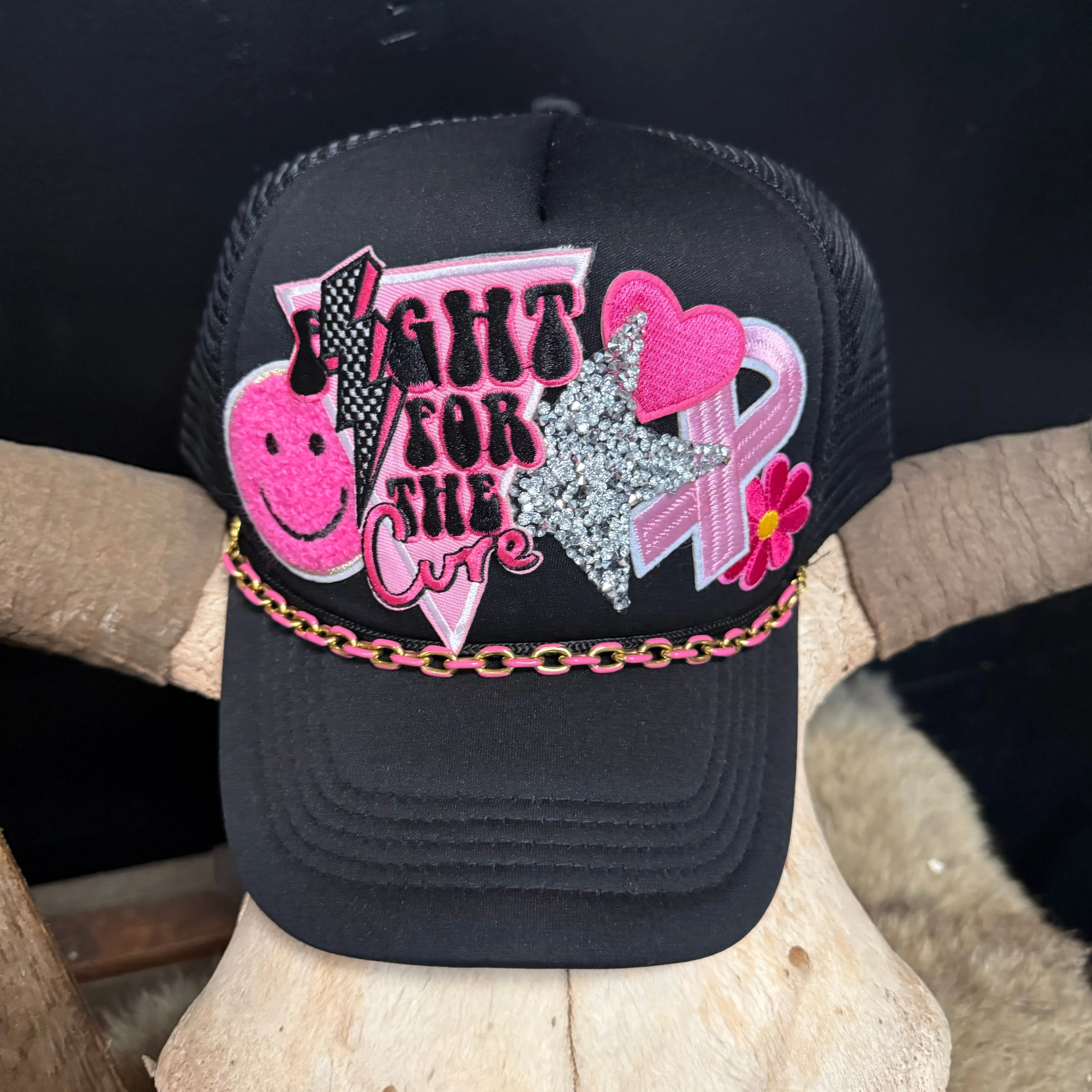 Fight For A Cure Black Custom Trucker Hat