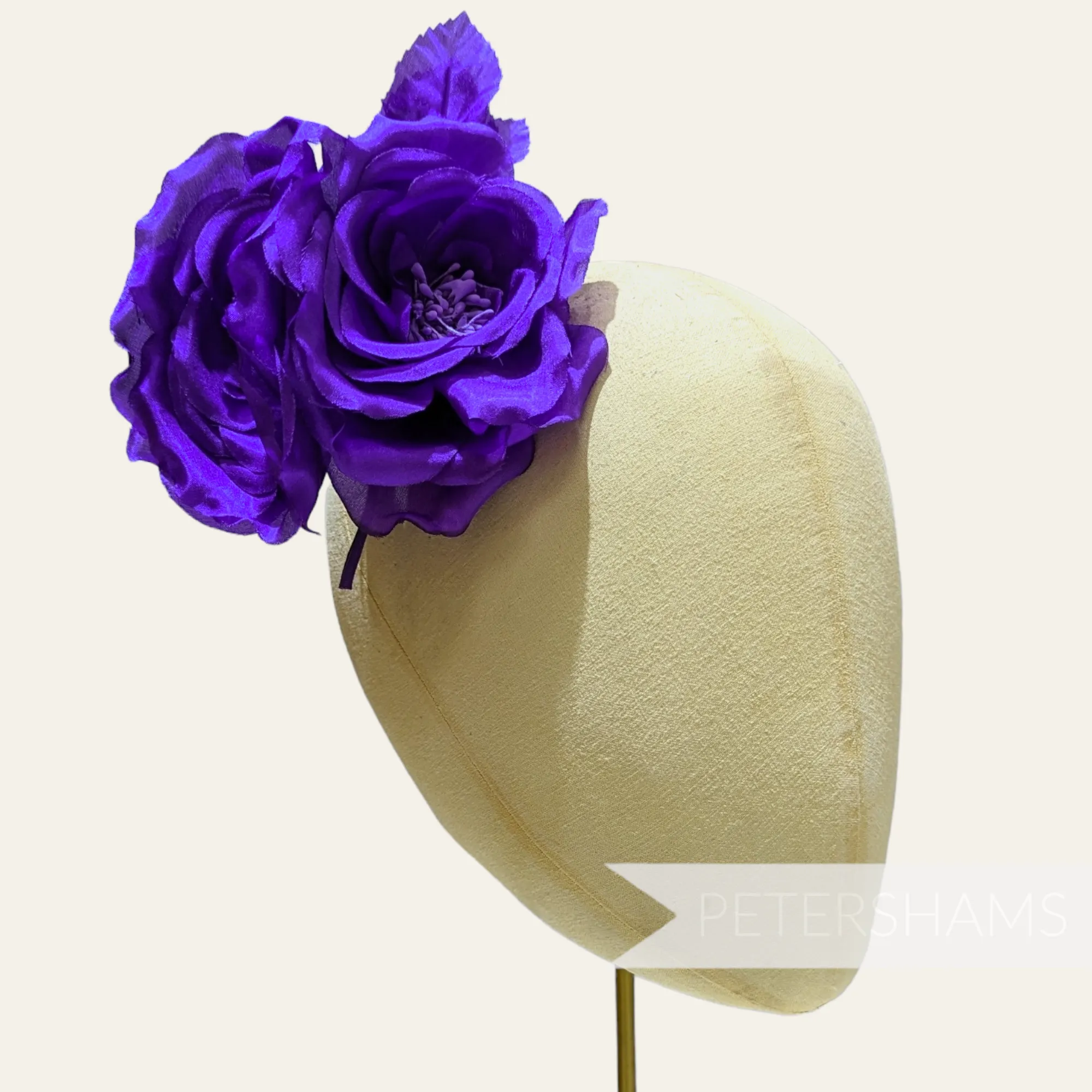 'Fiona' Silk Double Rose Millinery Flower Hat Mount