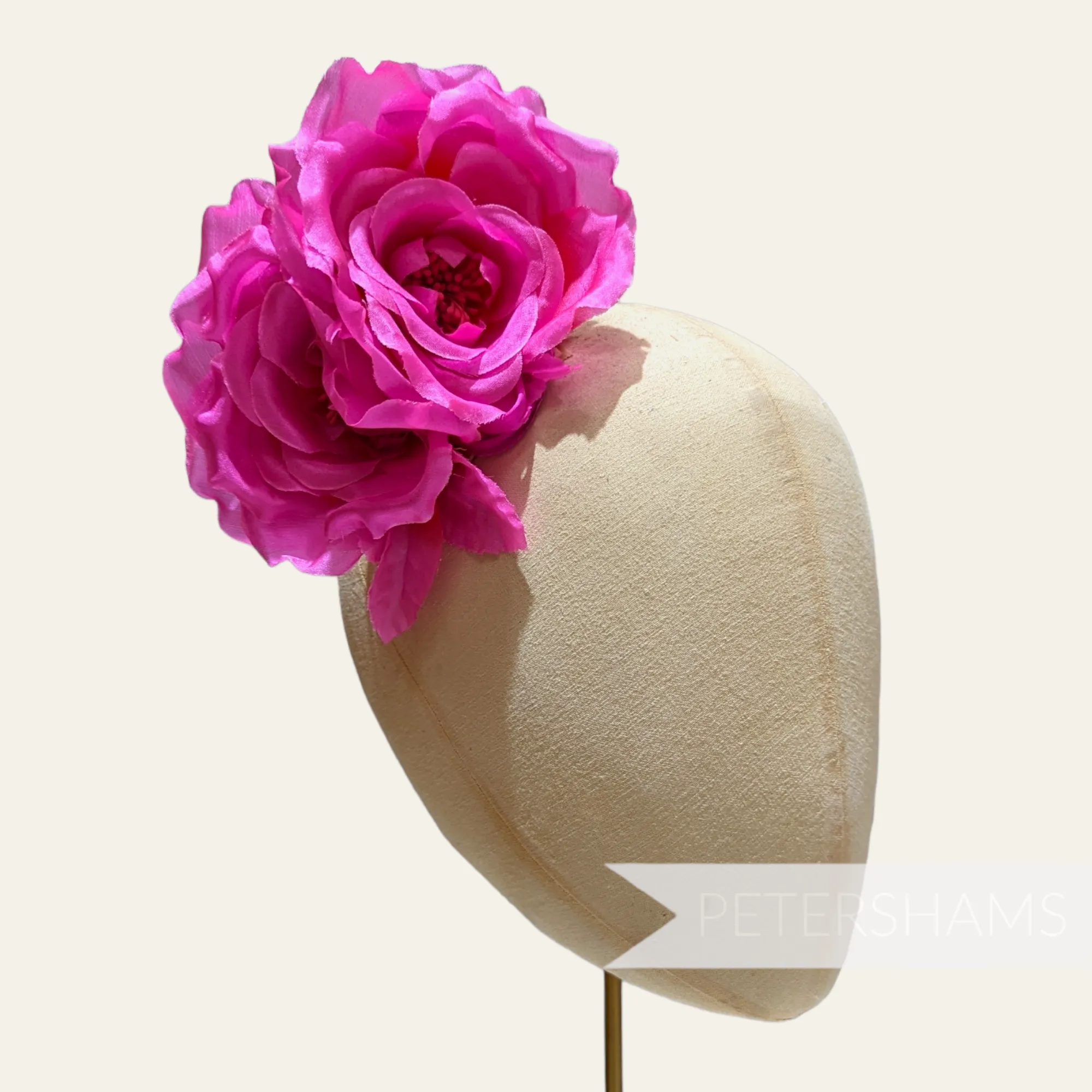 'Fiona' Silk Double Rose Millinery Flower Hat Mount