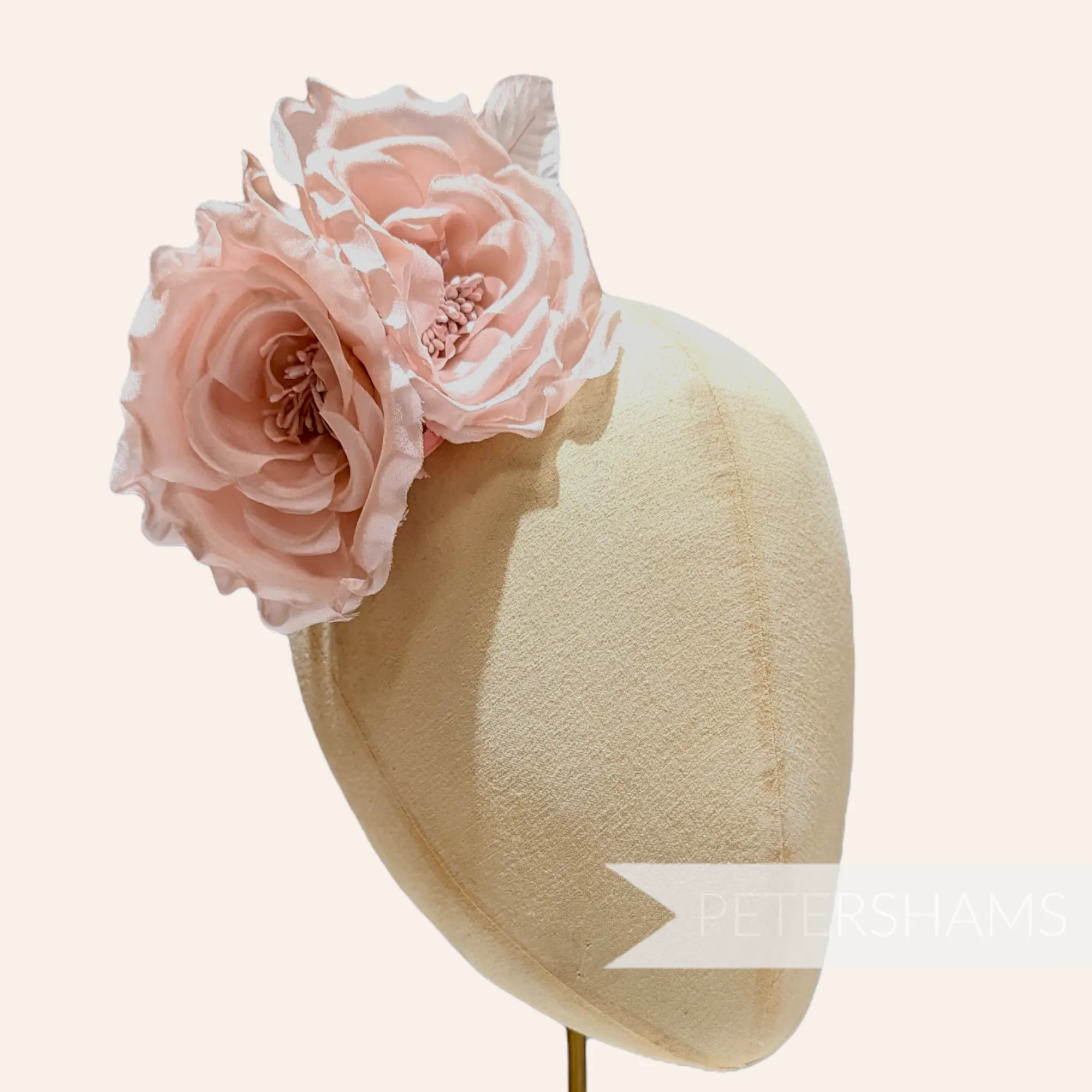 'Fiona' Silk Double Rose Millinery Flower Hat Mount