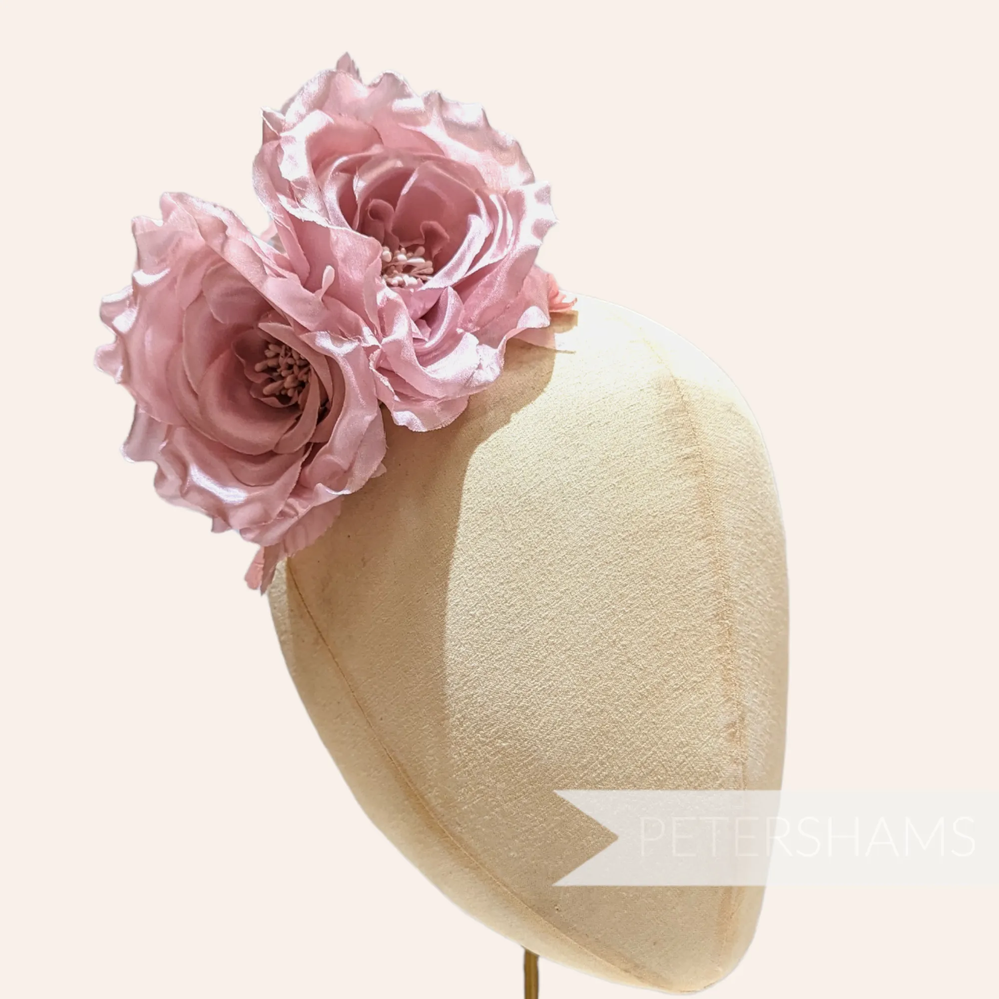 'Fiona' Silk Double Rose Millinery Flower Hat Mount