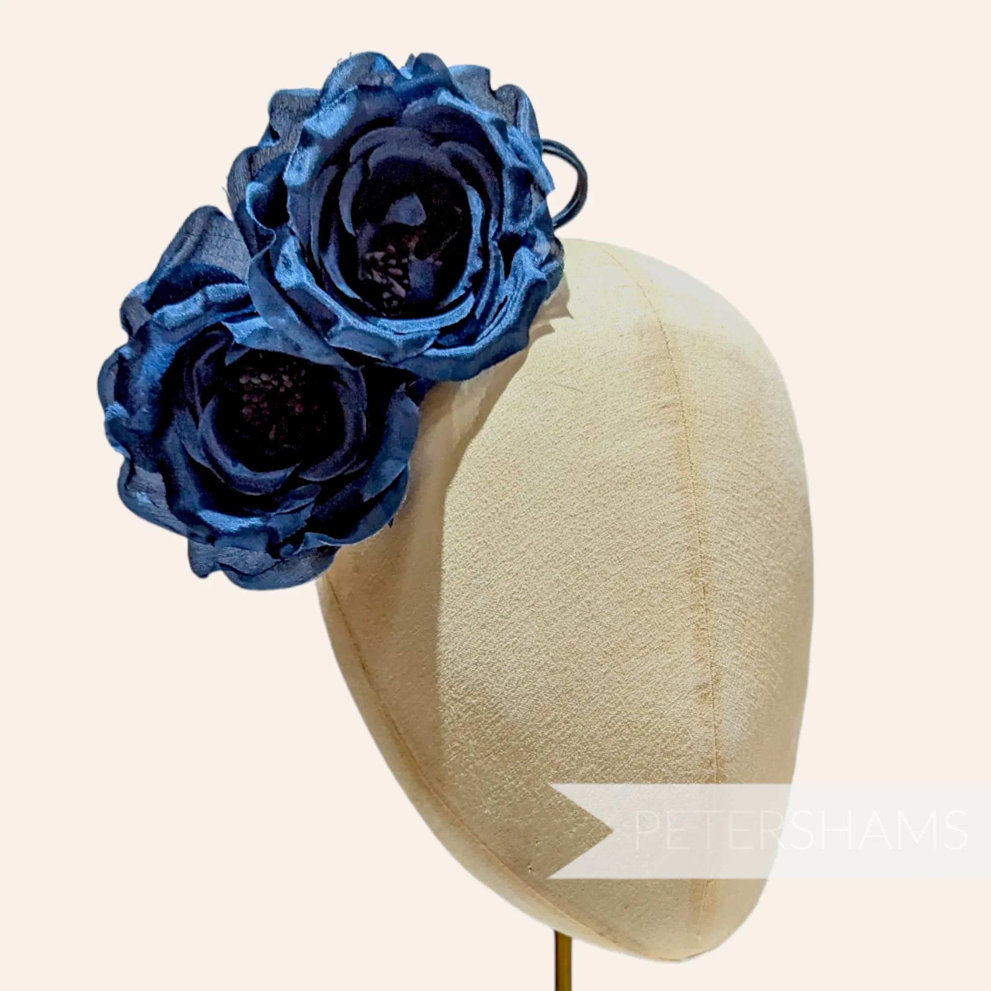 'Fiona' Silk Double Rose Millinery Flower Hat Mount