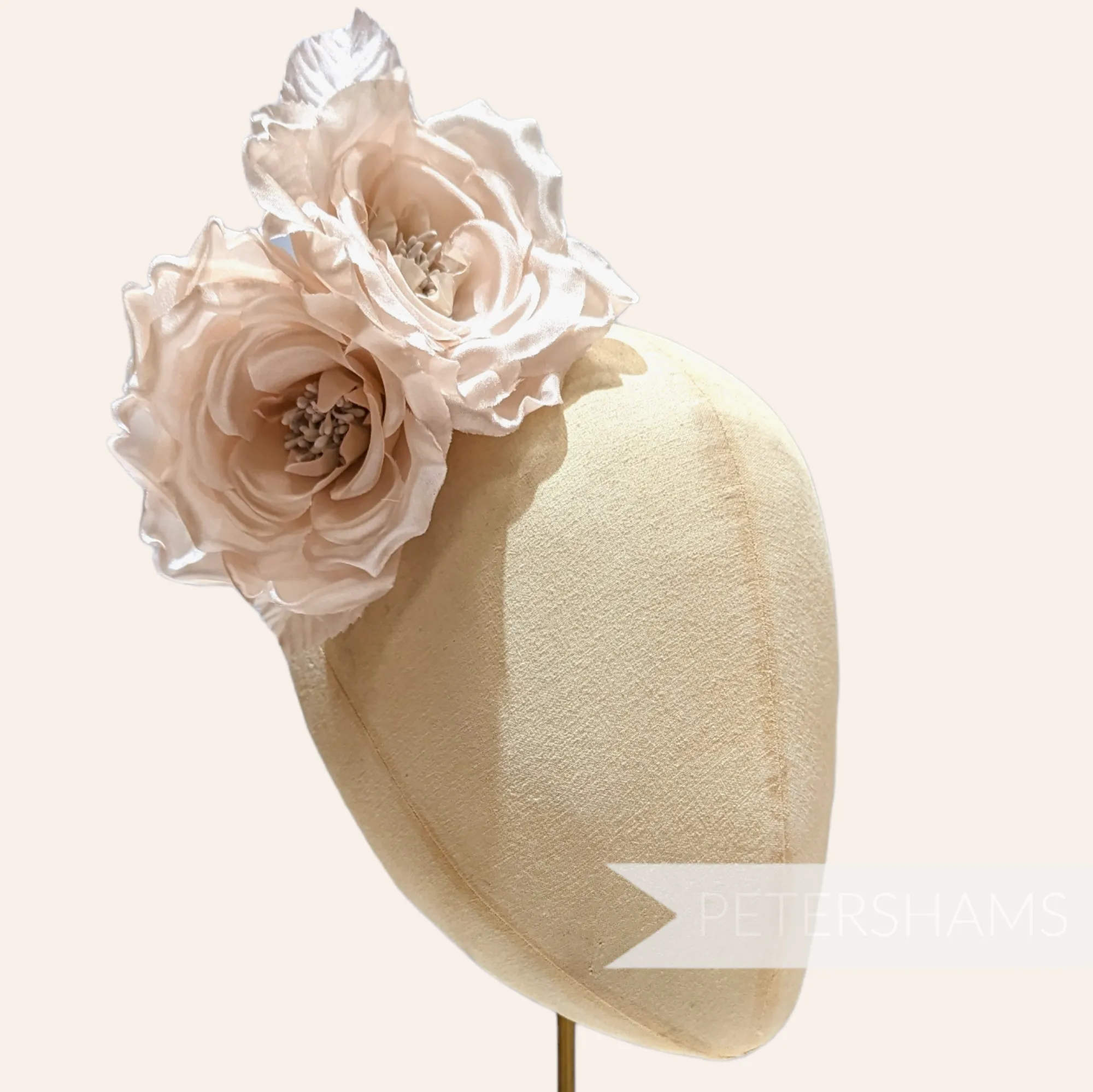 'Fiona' Silk Double Rose Millinery Flower Hat Mount