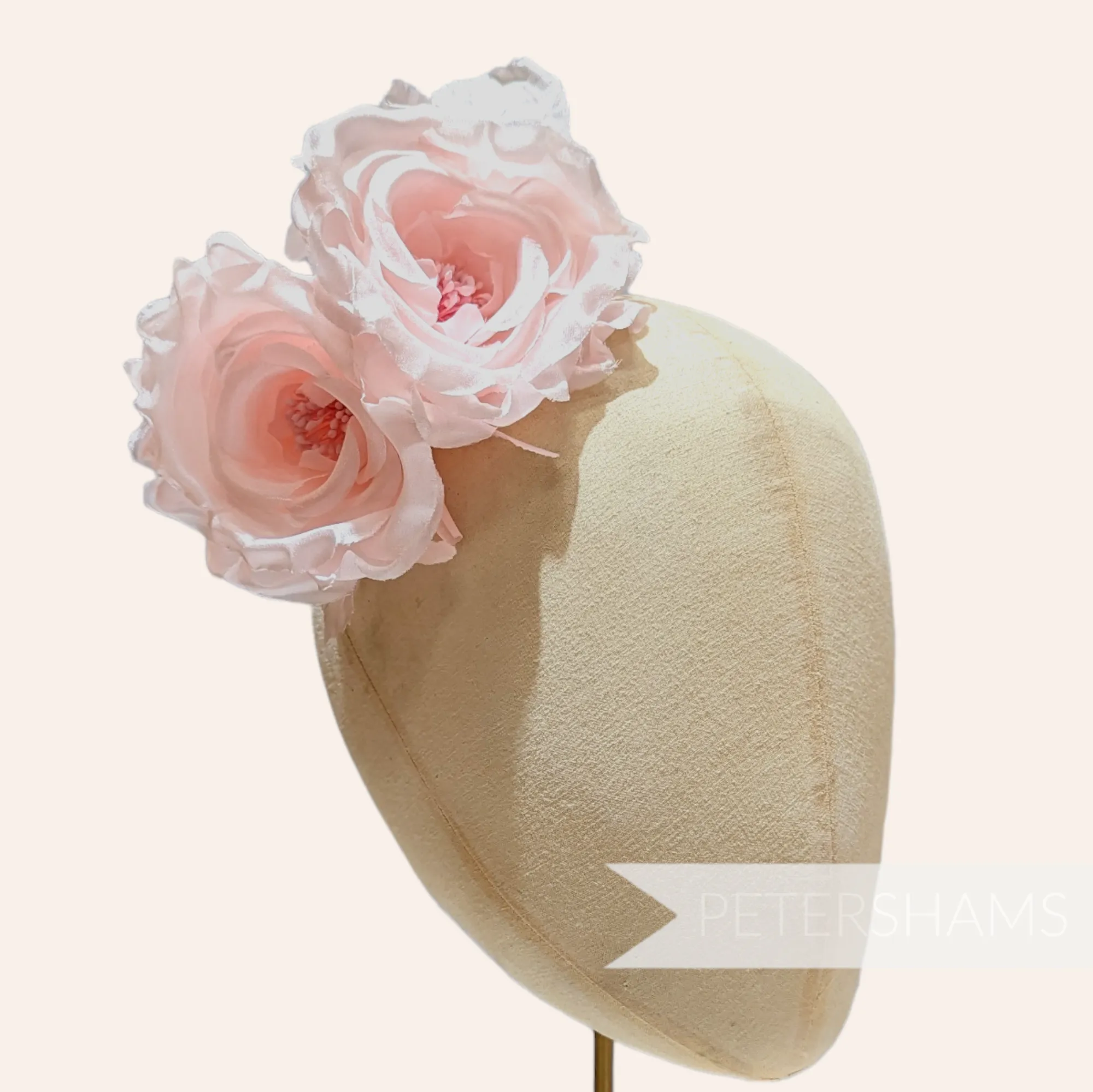 'Fiona' Silk Double Rose Millinery Flower Hat Mount