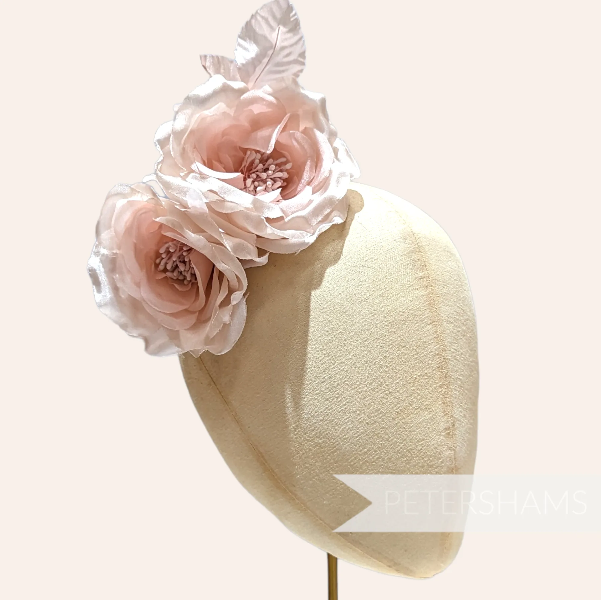 'Fiona' Silk Double Rose Millinery Flower Hat Mount