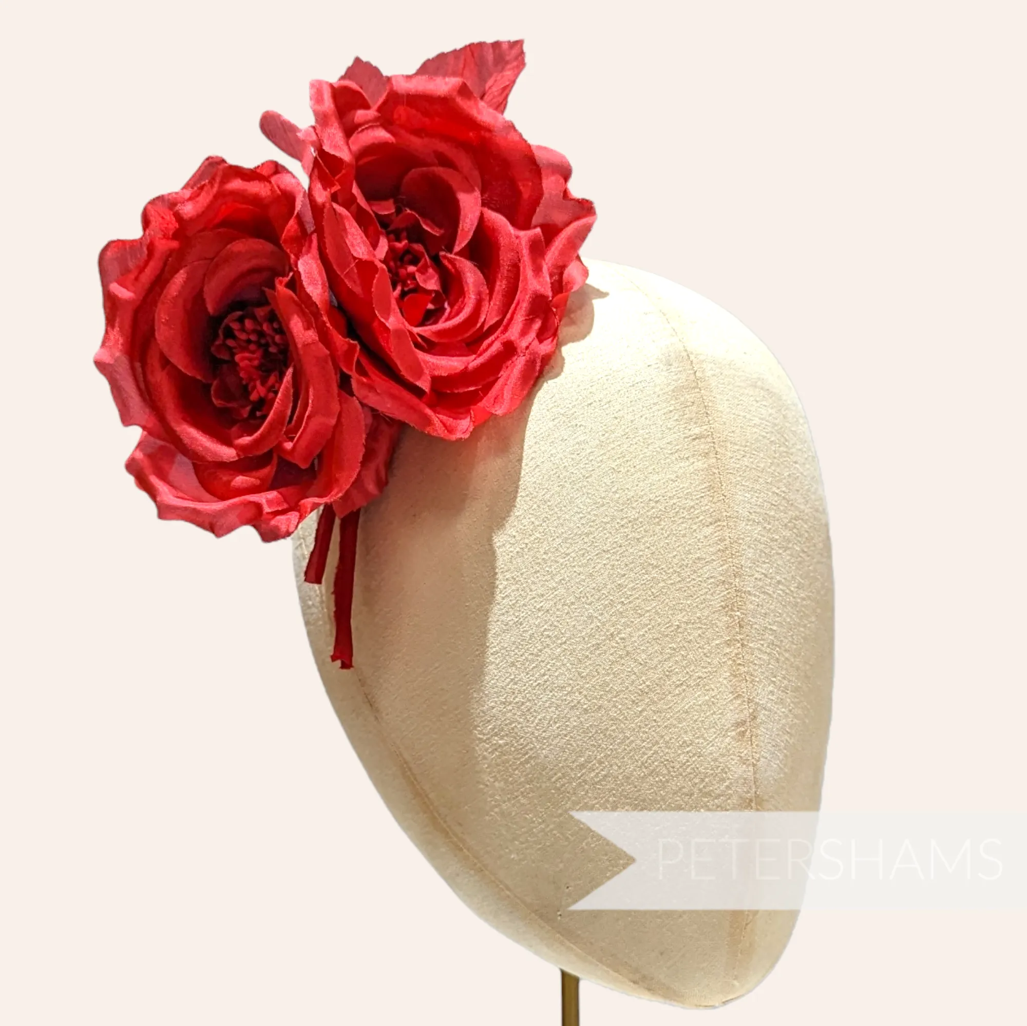 'Fiona' Silk Double Rose Millinery Flower Hat Mount