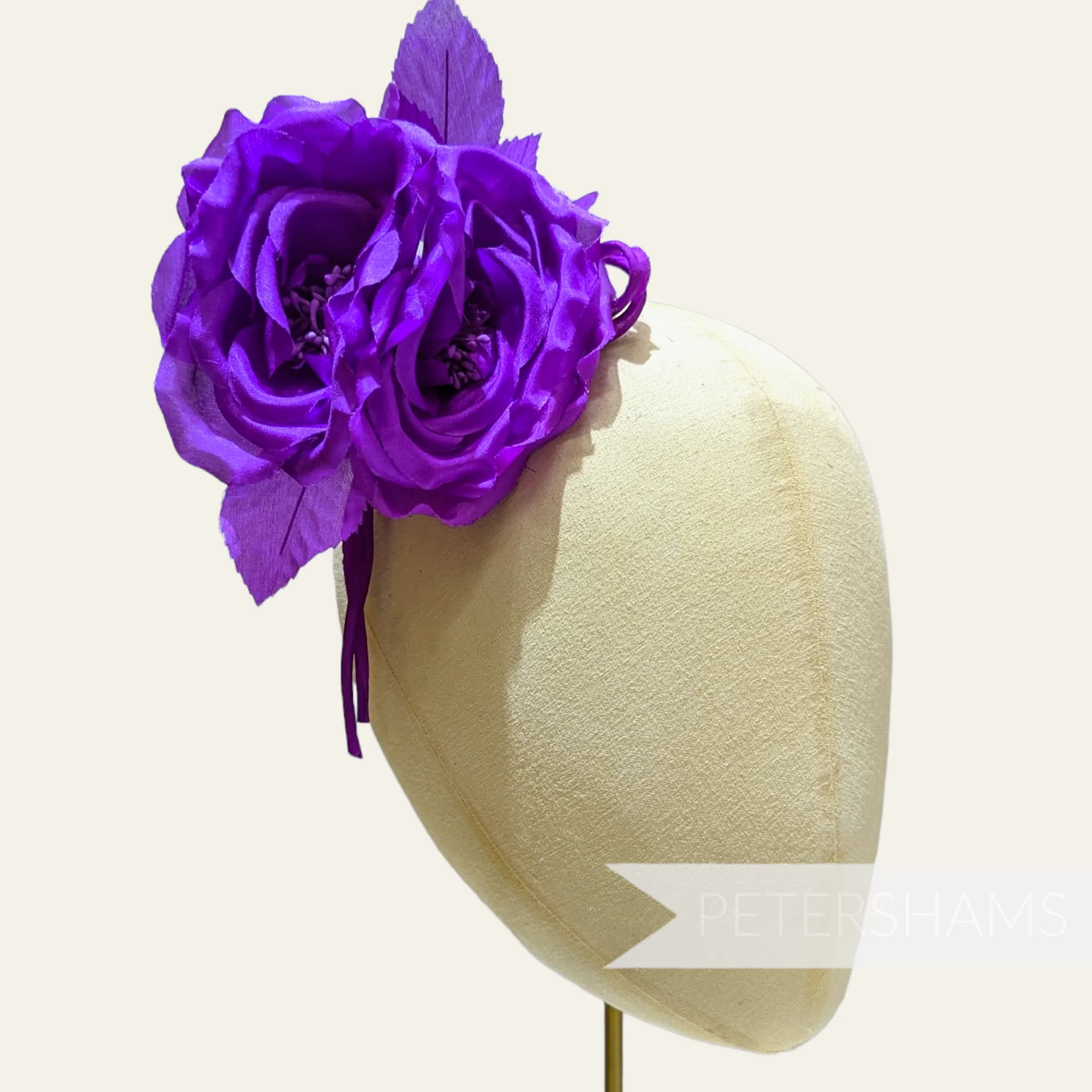 'Fiona' Silk Double Rose Millinery Flower Hat Mount