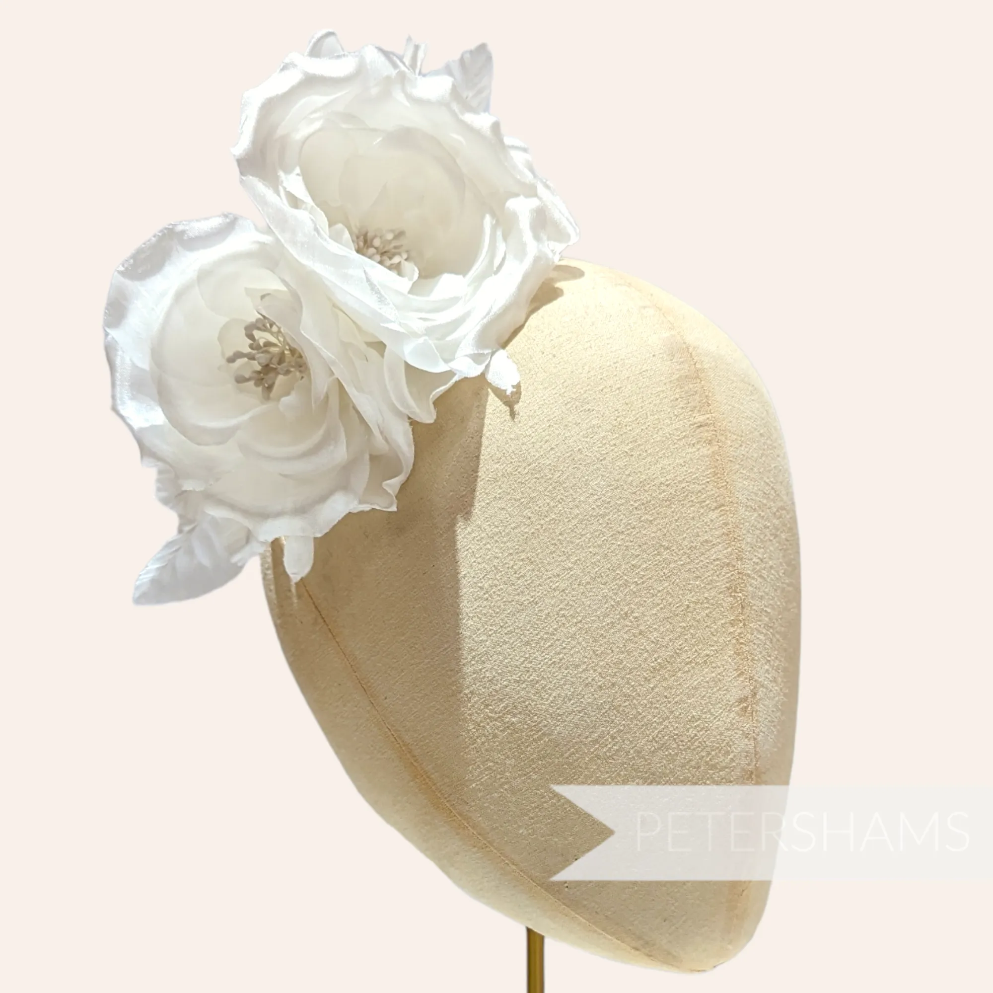 'Fiona' Silk Double Rose Millinery Flower Hat Mount