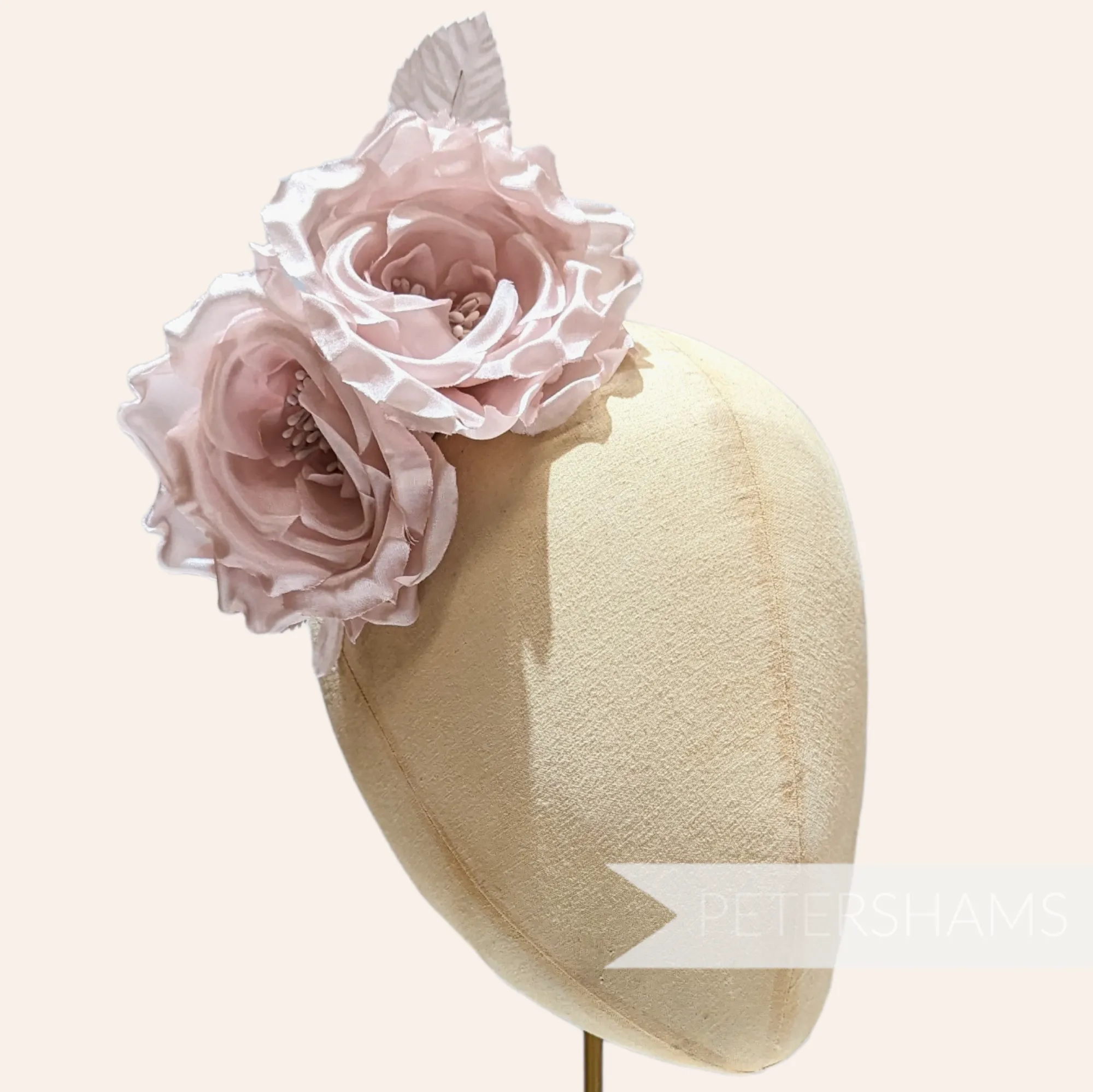 'Fiona' Silk Double Rose Millinery Flower Hat Mount