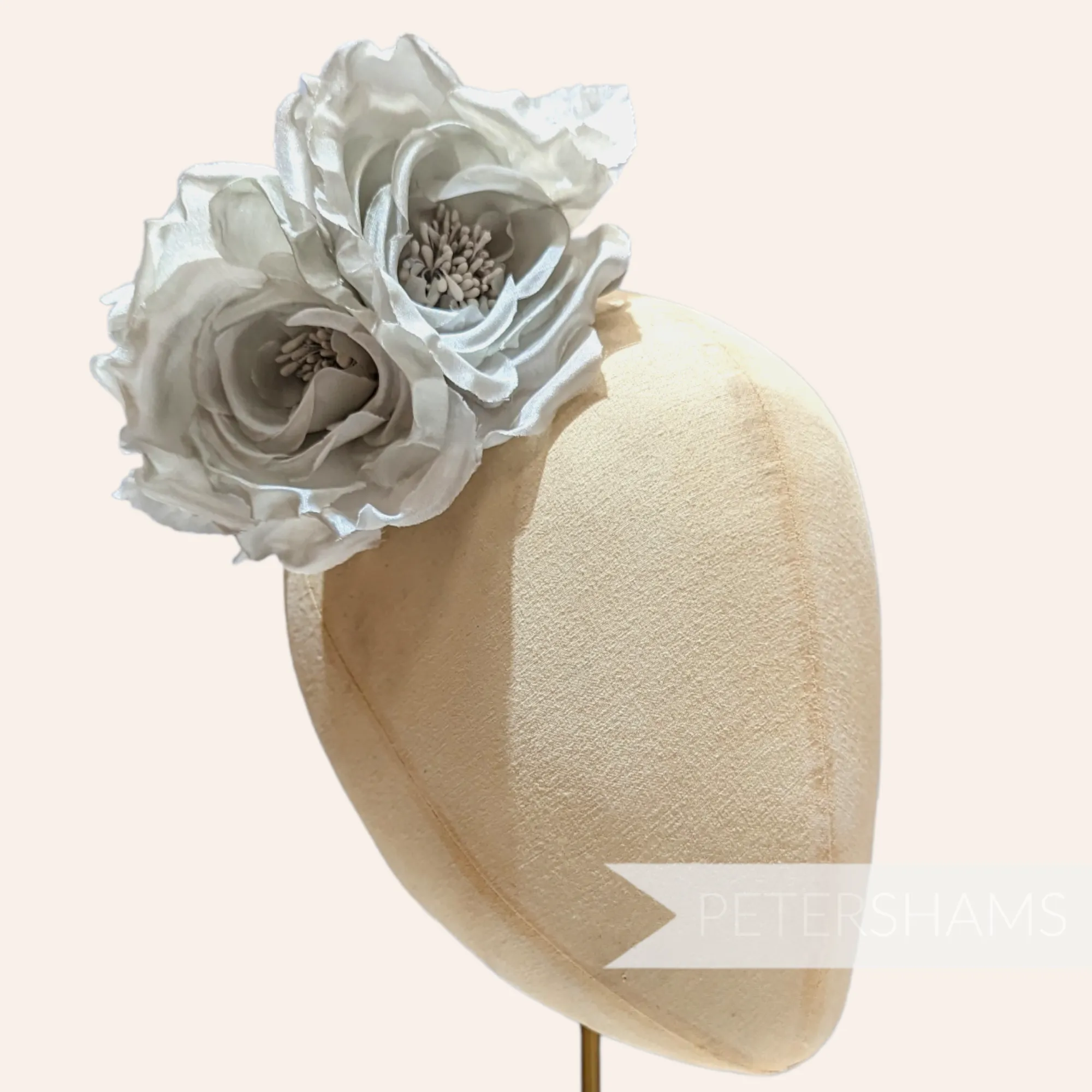 'Fiona' Silk Double Rose Millinery Flower Hat Mount