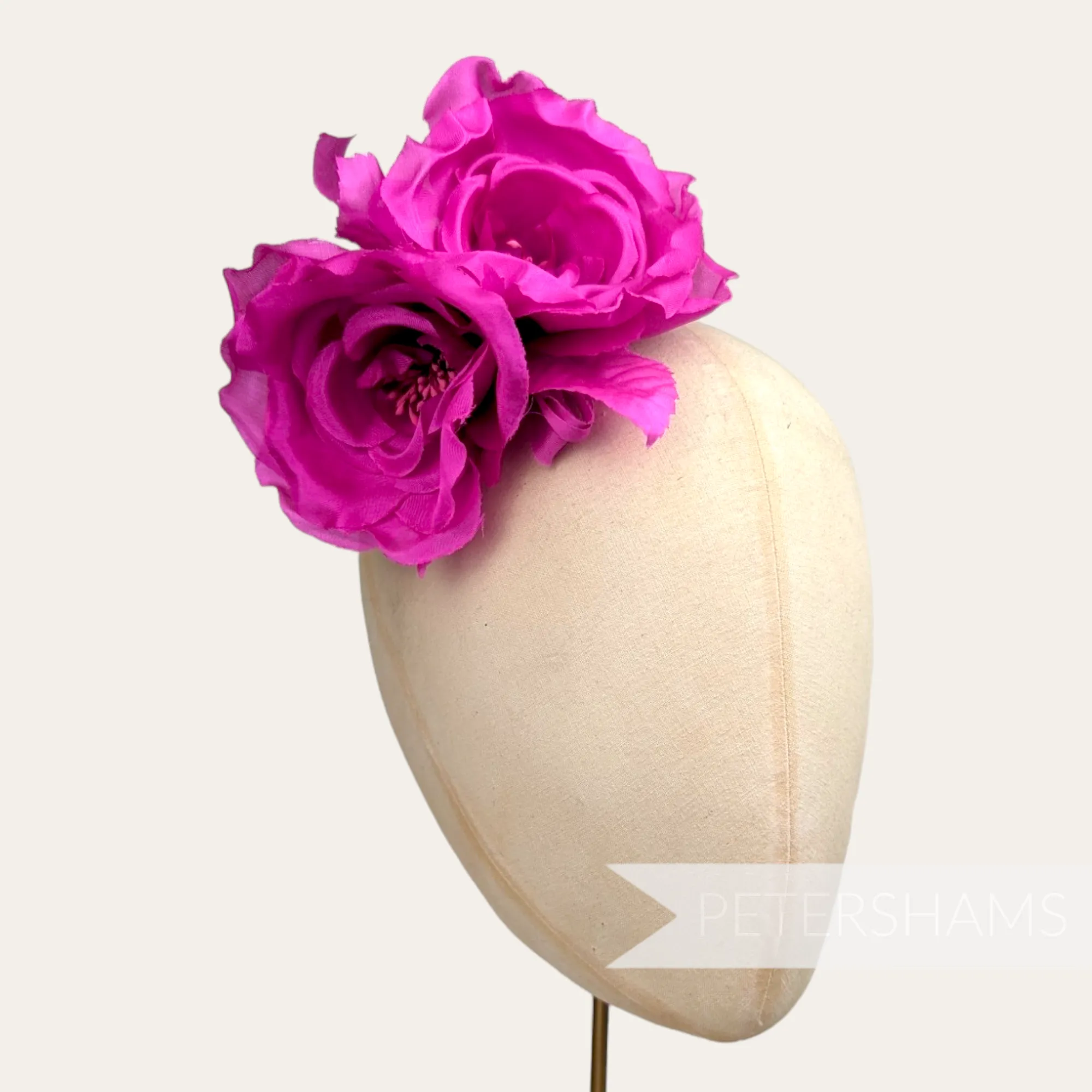 'Fiona' Silk Double Rose Millinery Flower Hat Mount