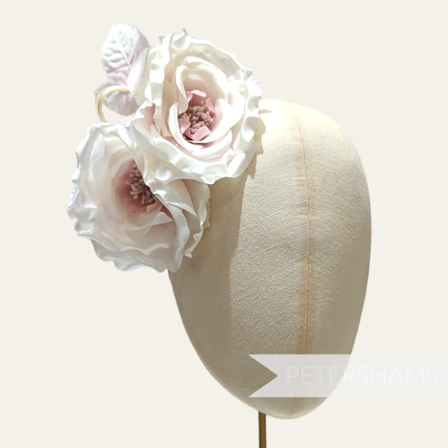 'Fiona' Silk Double Rose Millinery Flower Hat Mount