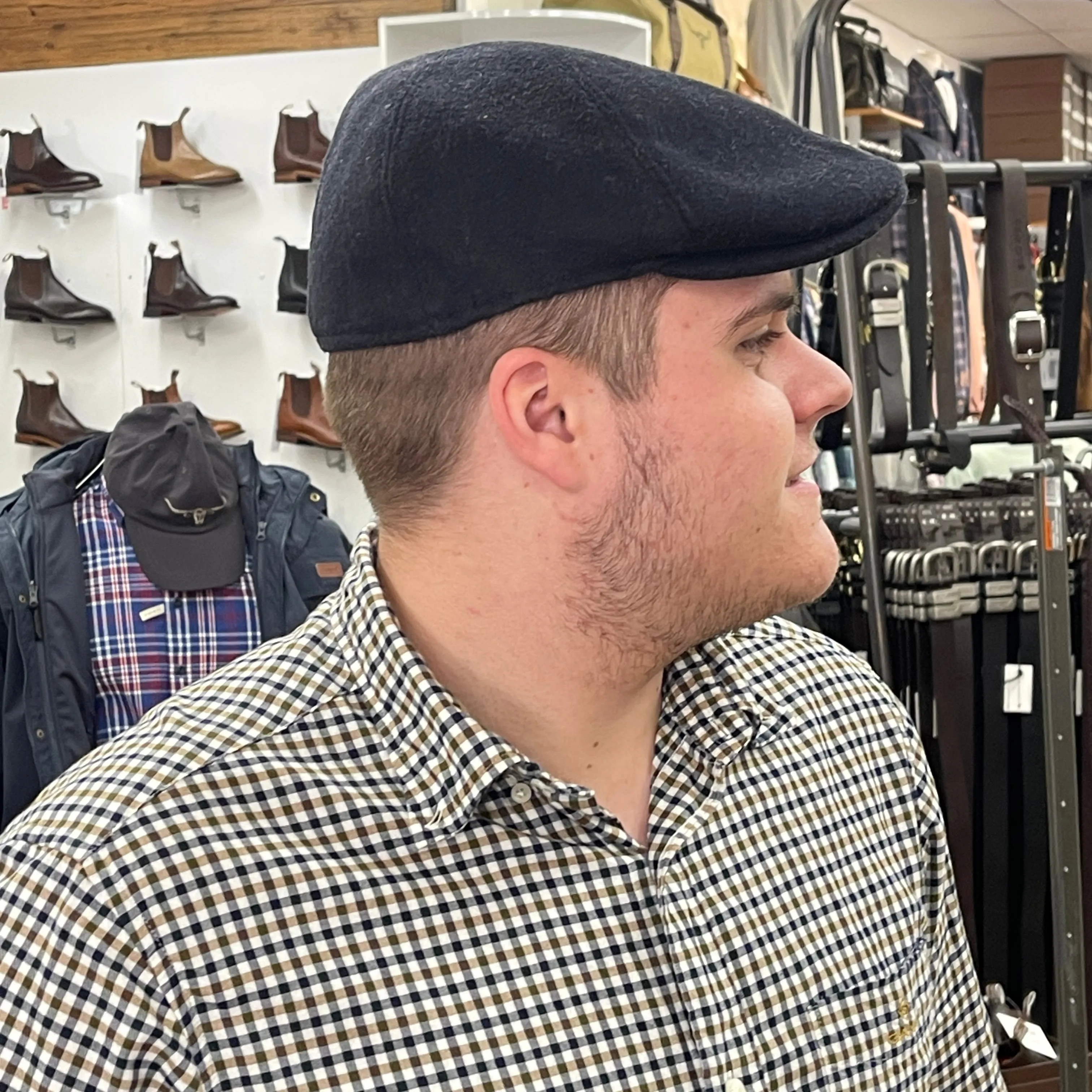 Flat Cap - Wool - Marine Blue