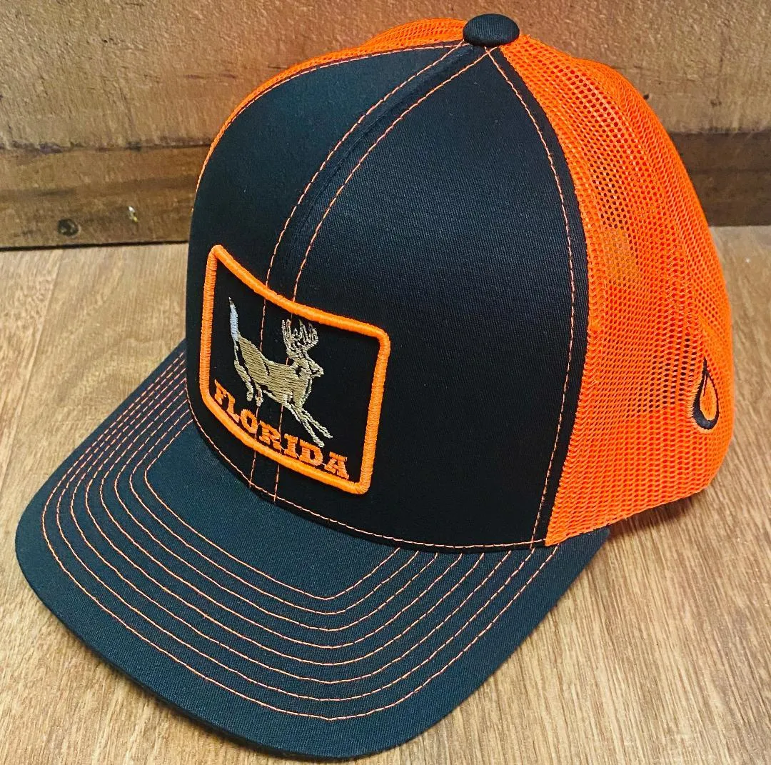 Florida Heritage Rugged Series- Black/N.Orange (Deer Logo)