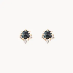 full moon glow diamond london blue topaz earring - 14k yellow gold, blue topaz, diamonds