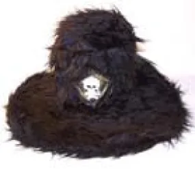 FUZZY TALL ROCK AND ROLL TOP HAT WITH SKULL (Sold by the piece)