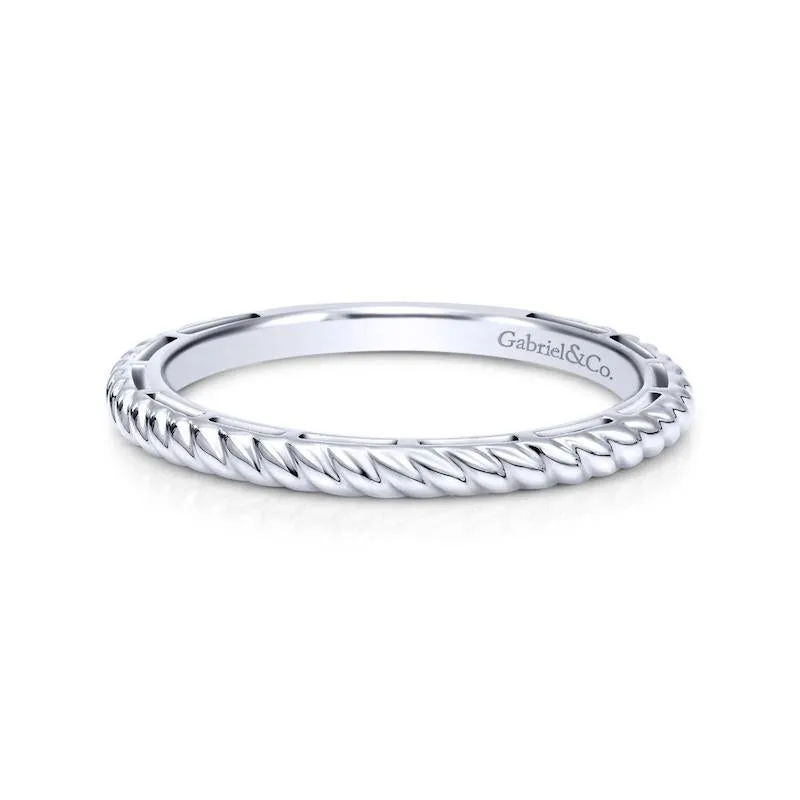 Gabriel & Co. 14k White Gold Stackable Ring