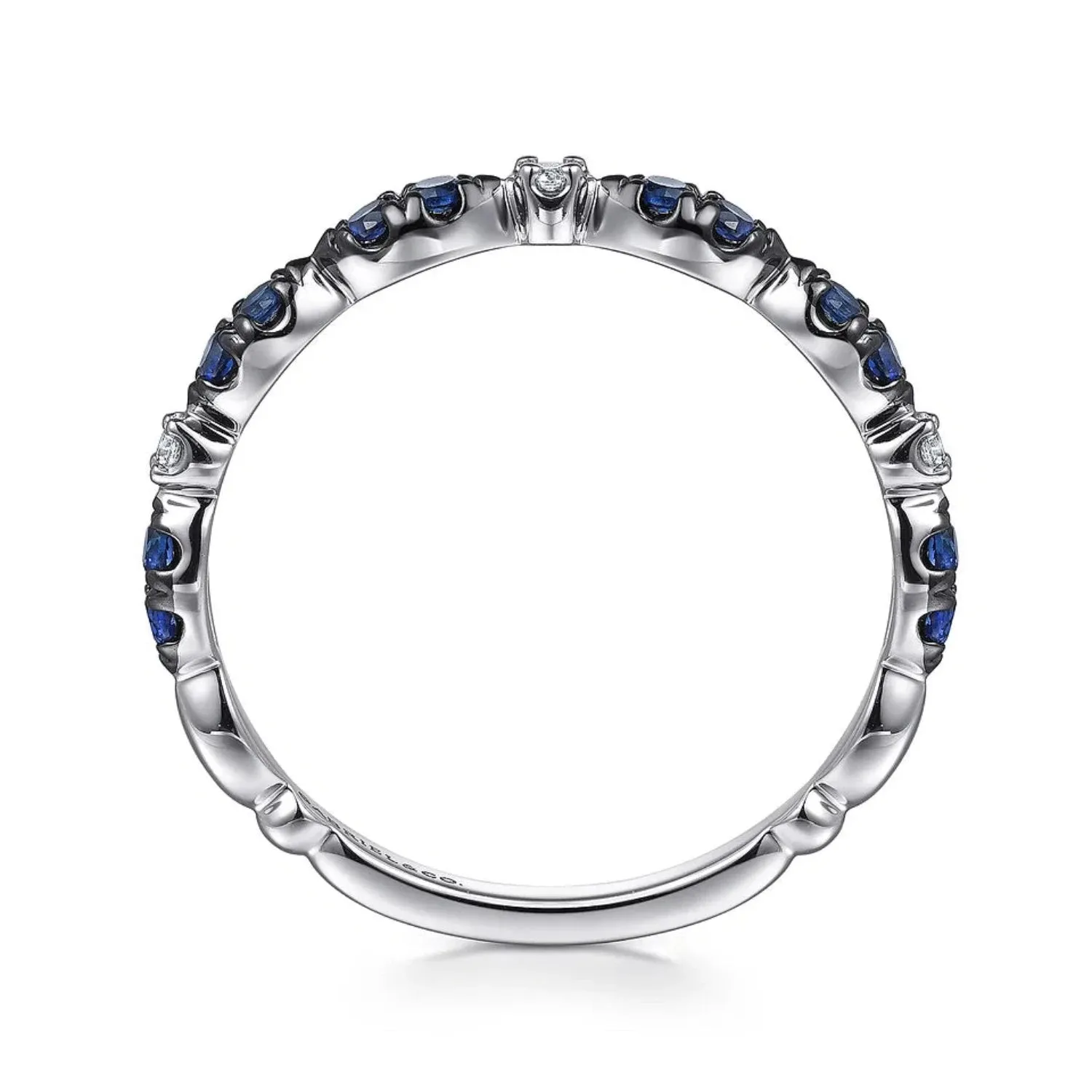 Gabriel & Co. Black Rhodium Diamond and Blue Sapphire Ring