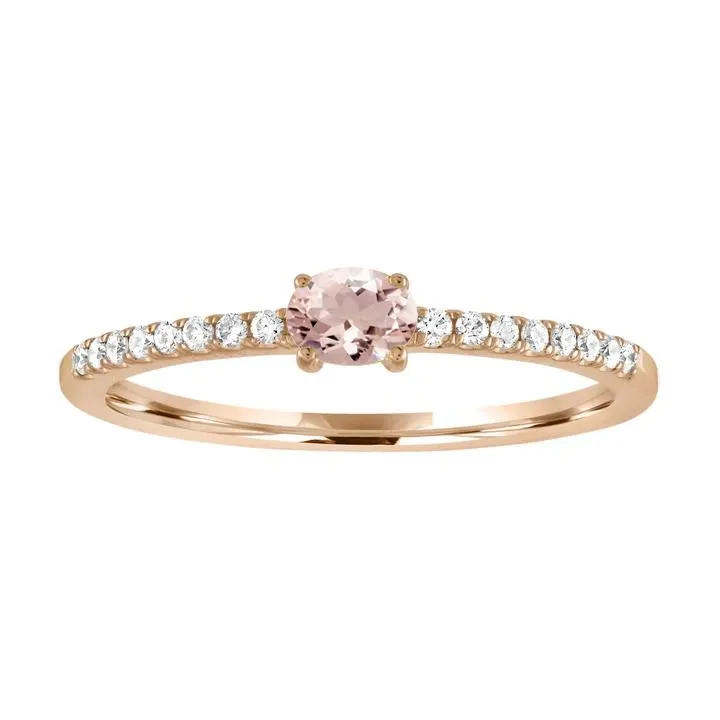 Gemstone Solitaire Diamond Band Ring