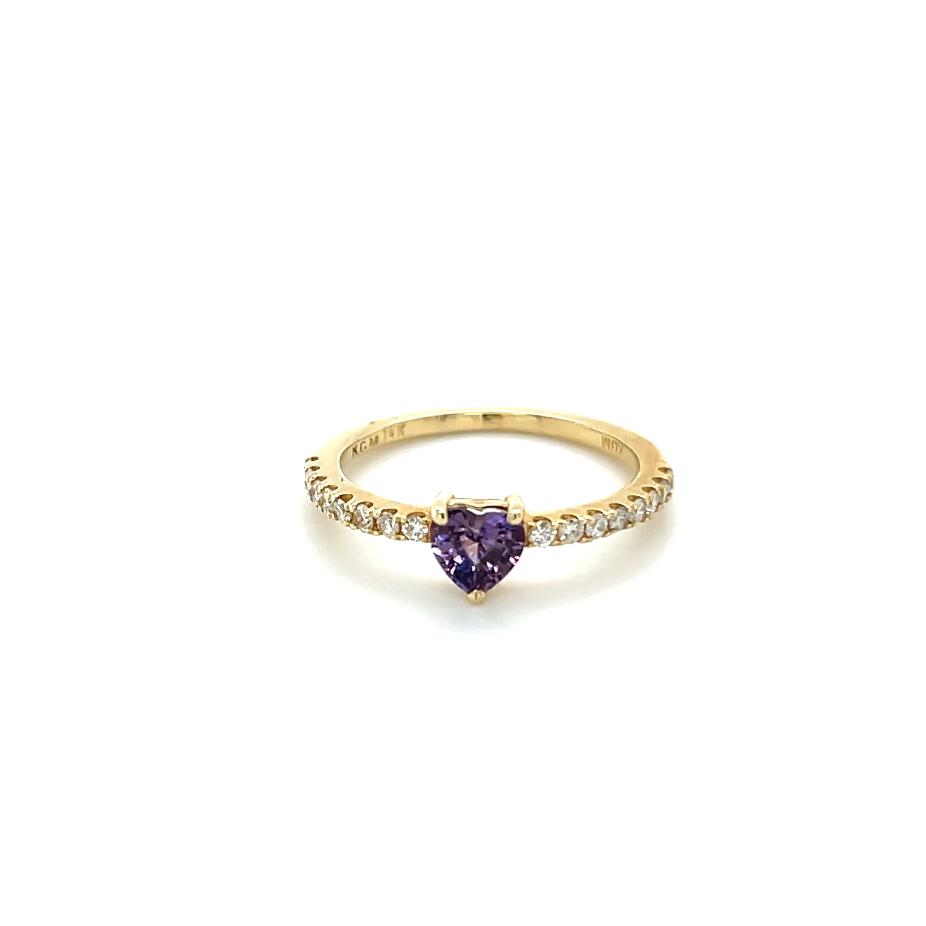 Gemstone Solitaire Diamond Band Ring