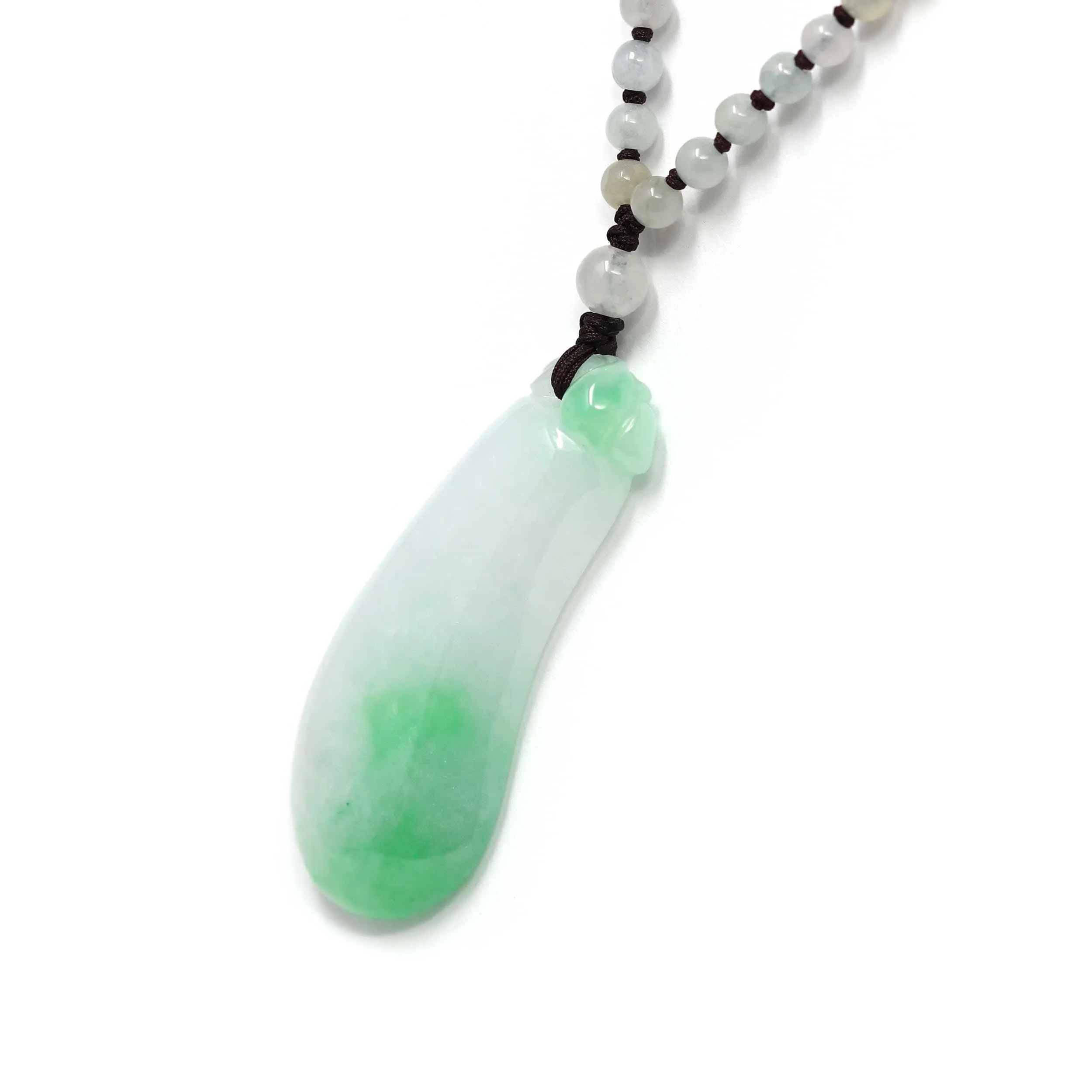 Genuine Green Jadeite Jade Good Luck Pea Necklace