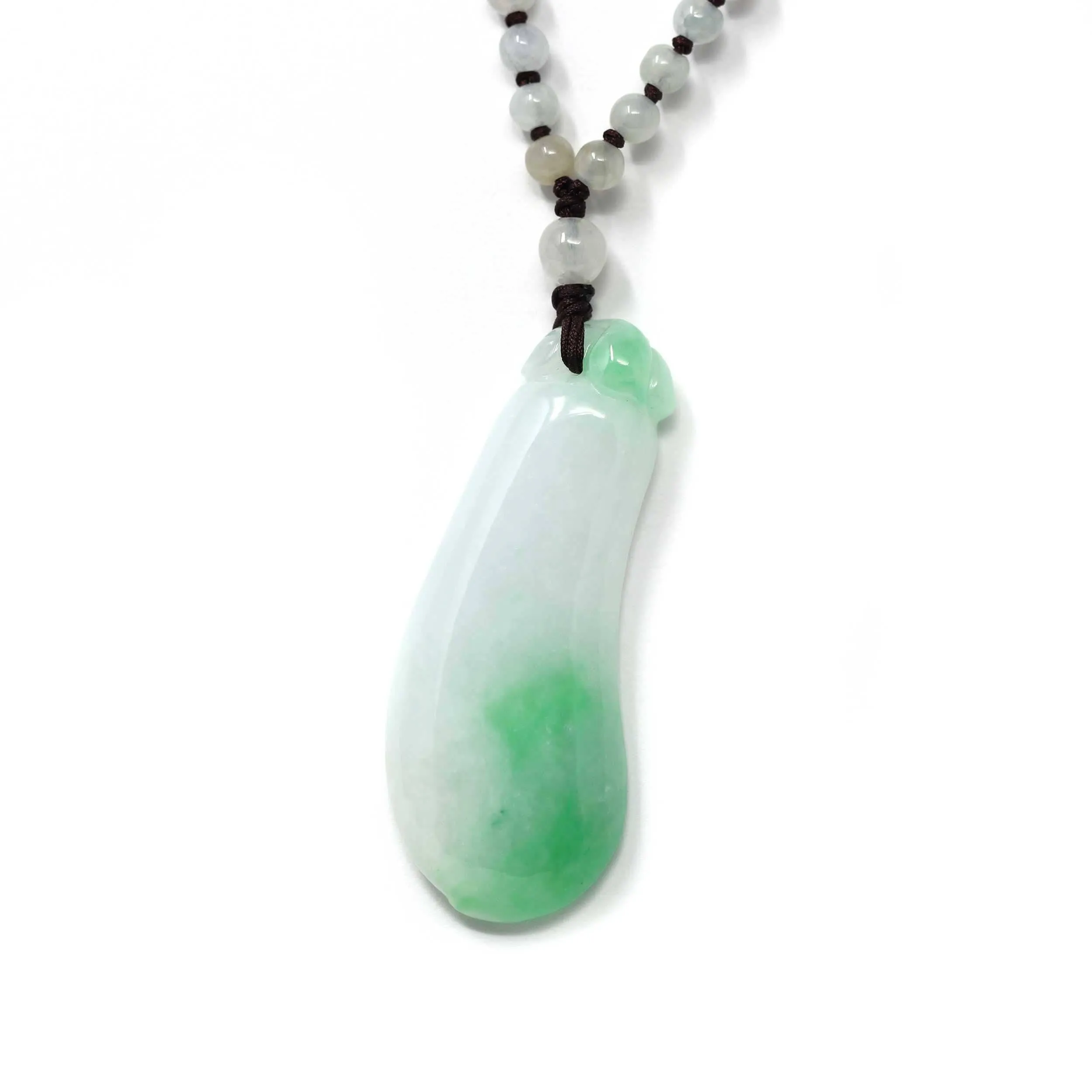 Genuine Green Jadeite Jade Good Luck Pea Necklace