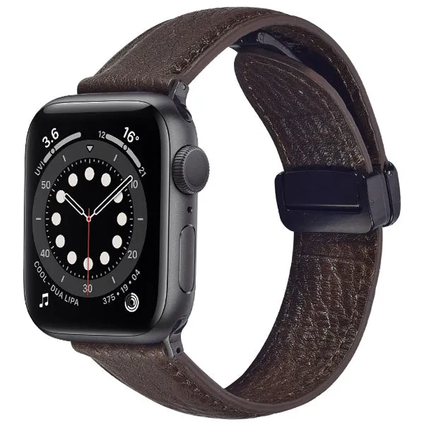 Genuine Italian Leather Band for Apple Watch Strap with Magnetic Claps