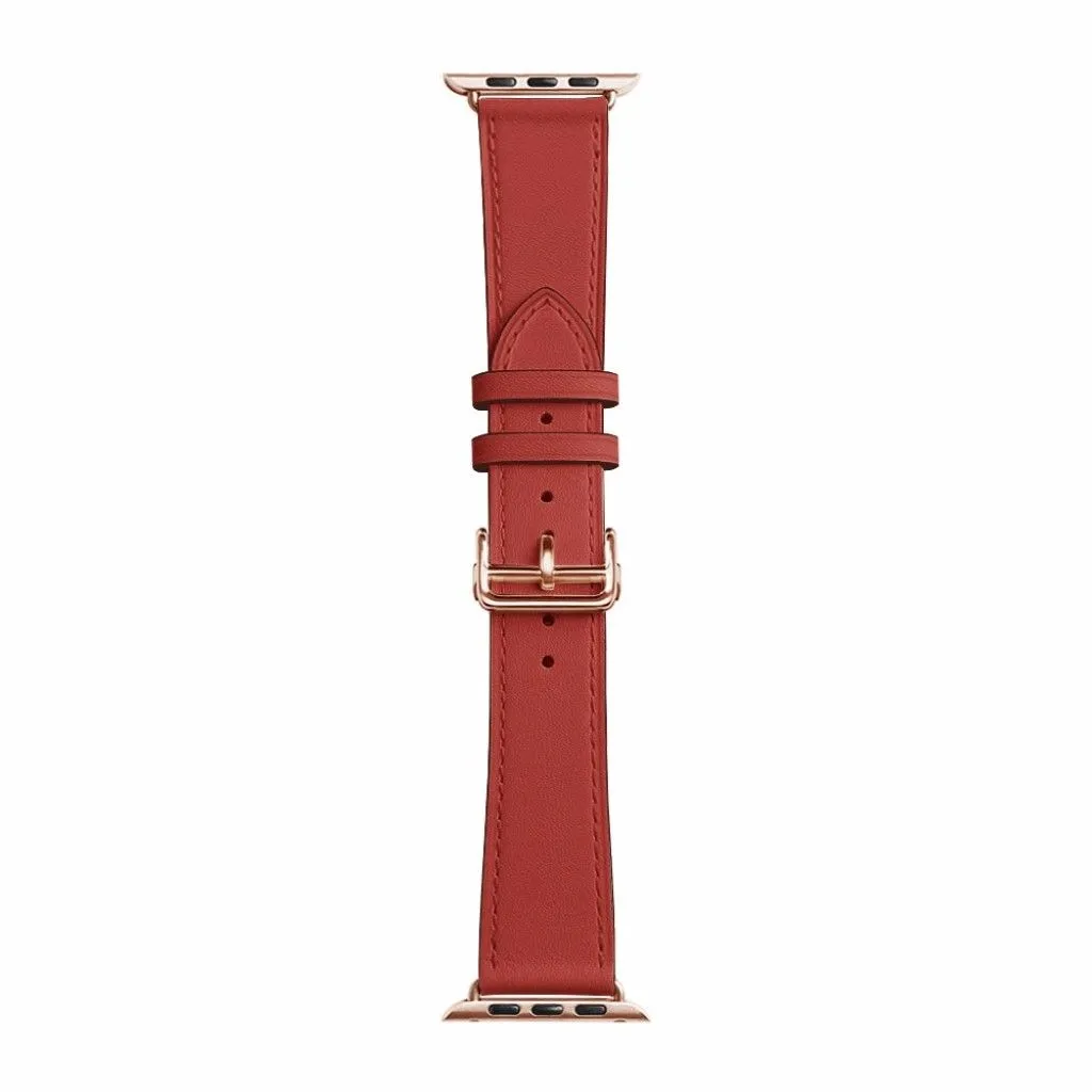 Genuine leather rose gold buckle watch band for Apple Watch Series 6 / 5 40mm - Camellia