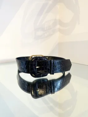 GEORGES RECH Stamped Croc Leather Belt