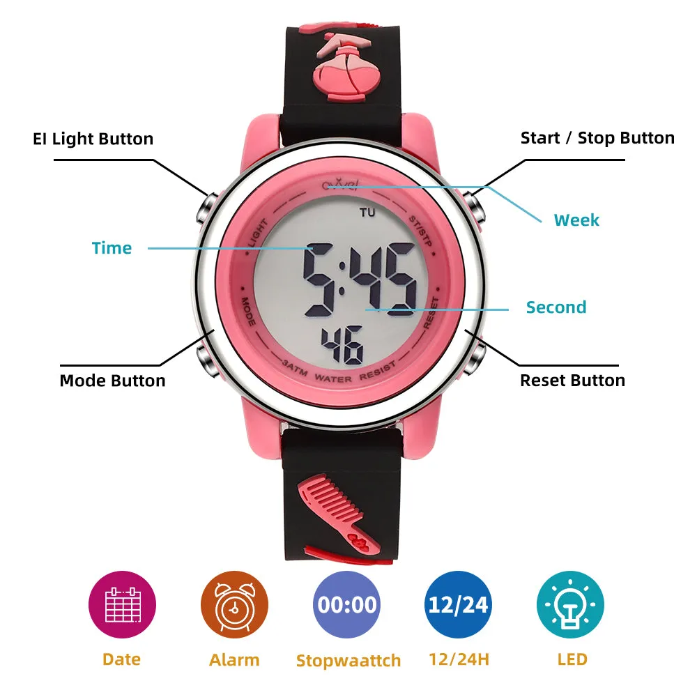 Girls Digital Sports Watch with many features - Hair Accessories