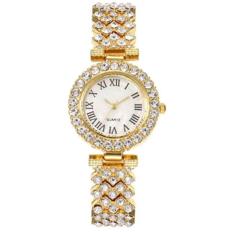 Goddess Bracelet Watch Rose Gold Diamond Quartz Watch Female Roman Diamond Women's Watch