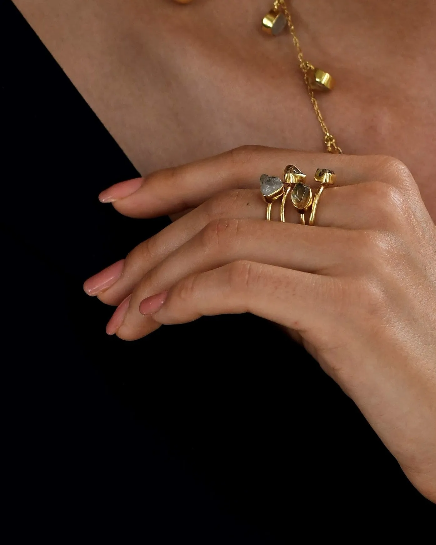 Gold Brass Set of 3 Stackable Rings