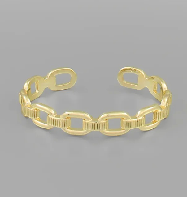 Gold Chain Cuff Bracelet