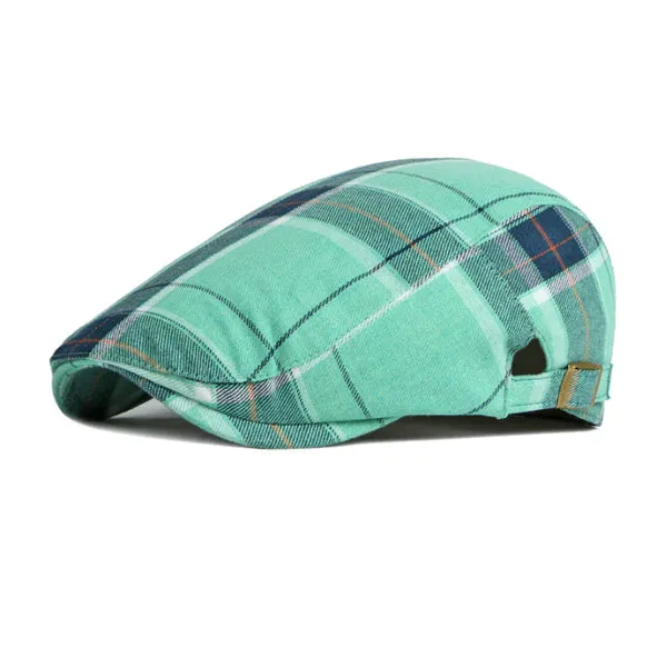 Green British Plaid Beret 綠色英倫格子貝雷帽 KCHT2248