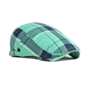 Green British Plaid Beret 綠色英倫格子貝雷帽 KCHT2248