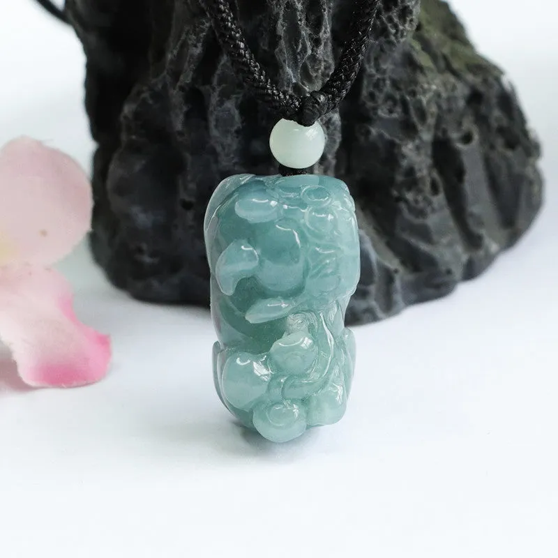 Guardian Pixiu Sterling Silver Jade Pendant