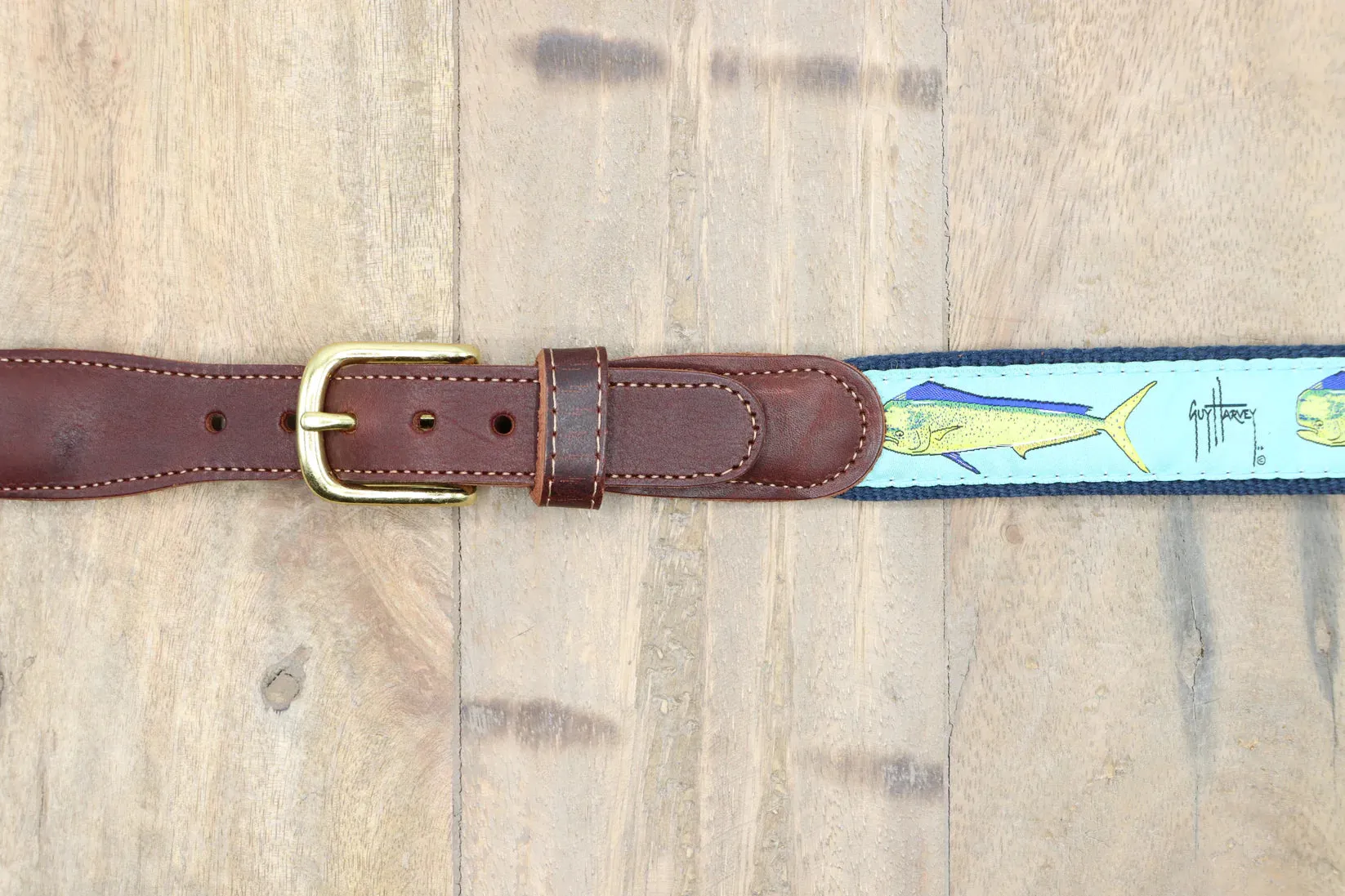 Guy Harvey Blue Dolphin Belt