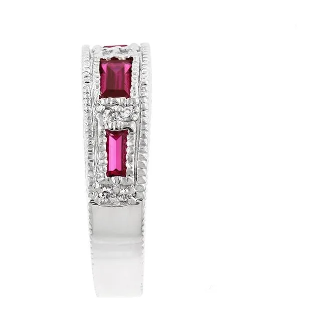 Halle Ruby Radiant CZ Band Ring | 1.5ct