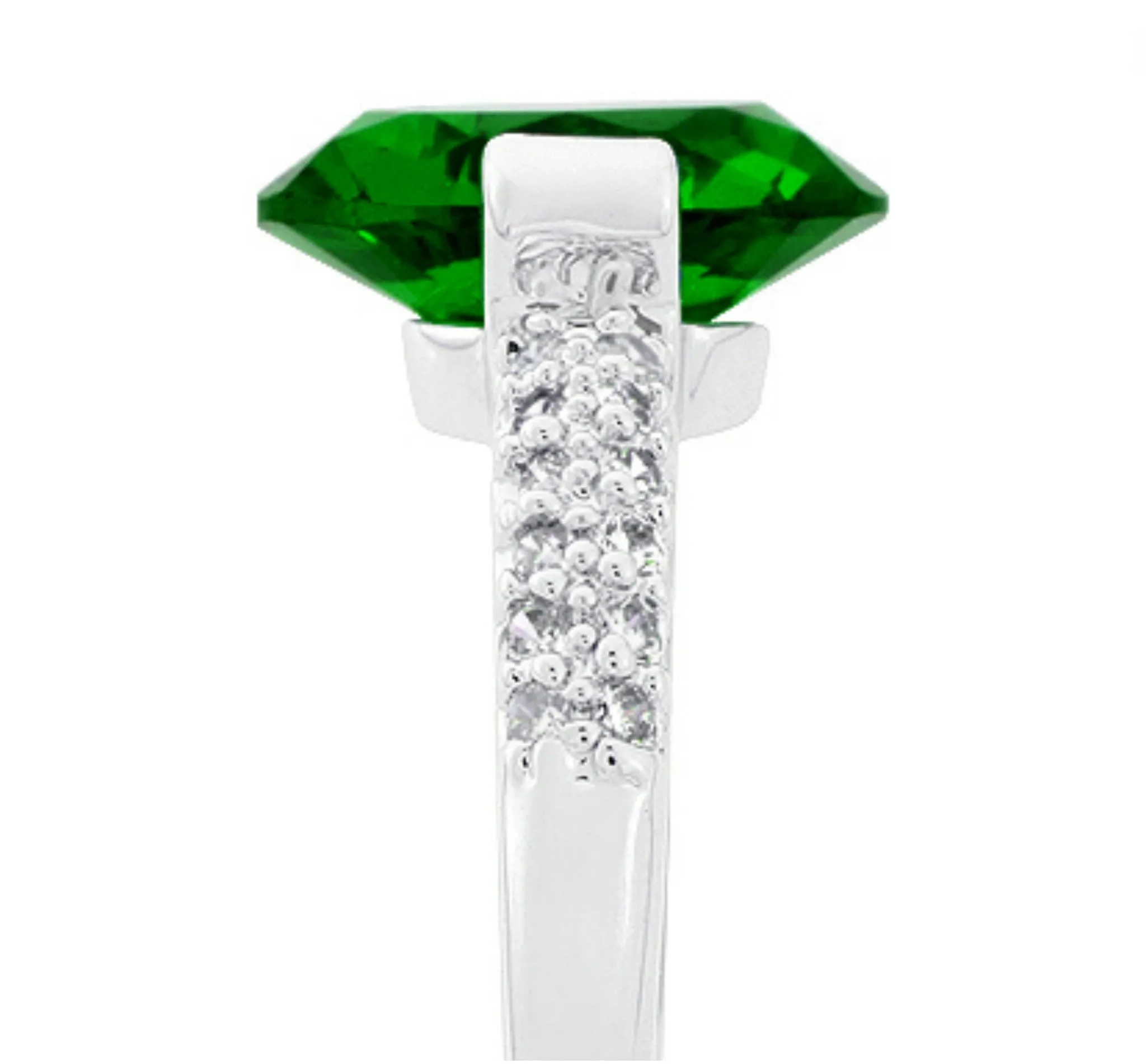 Harla 2(ct) Emerald Green Oval Solitaire Ring | 3ct