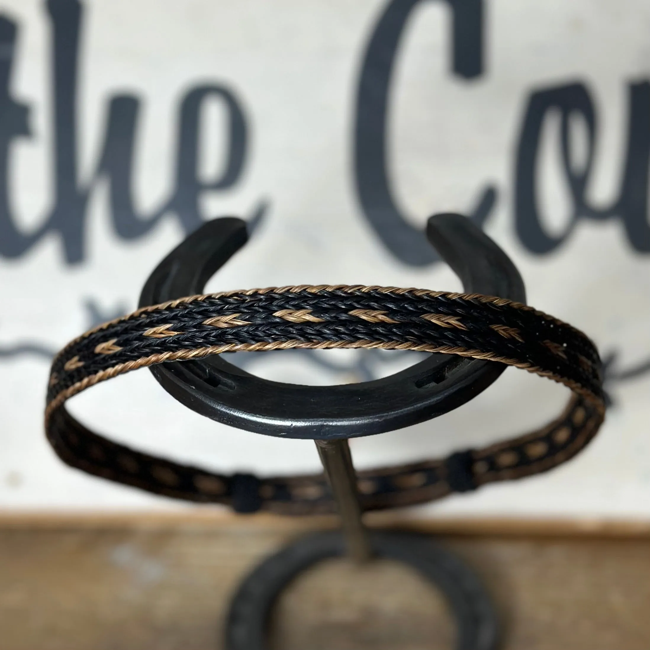 Hat Band | Horsehair 5 Strand w/ Knots Black/Sorrell