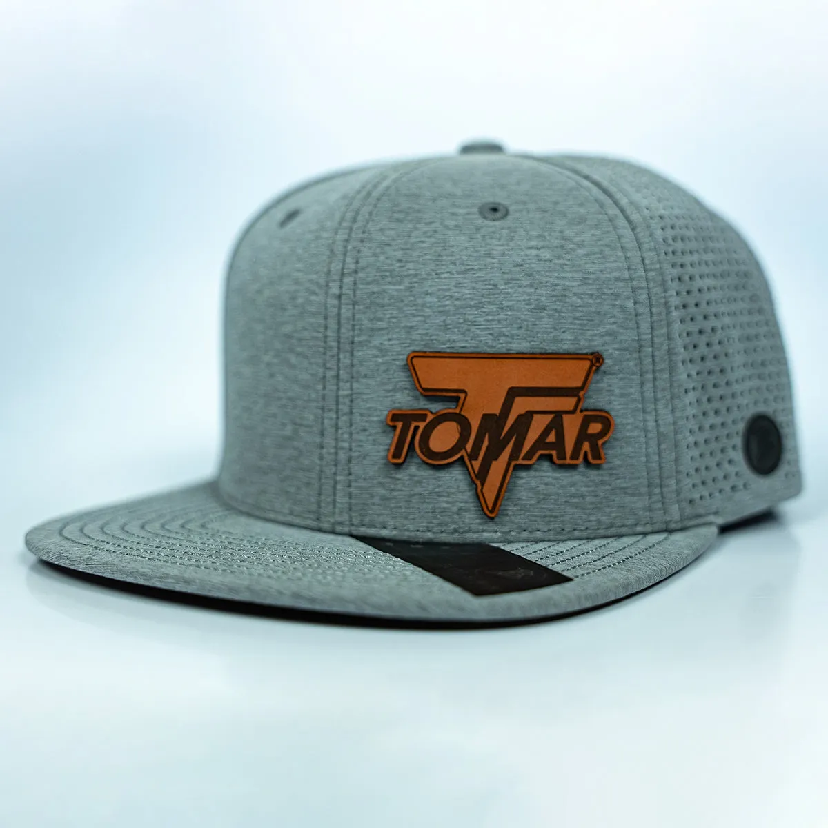 Heather Grey Snapback Hat w/ TOMAR Leather Patch Logo