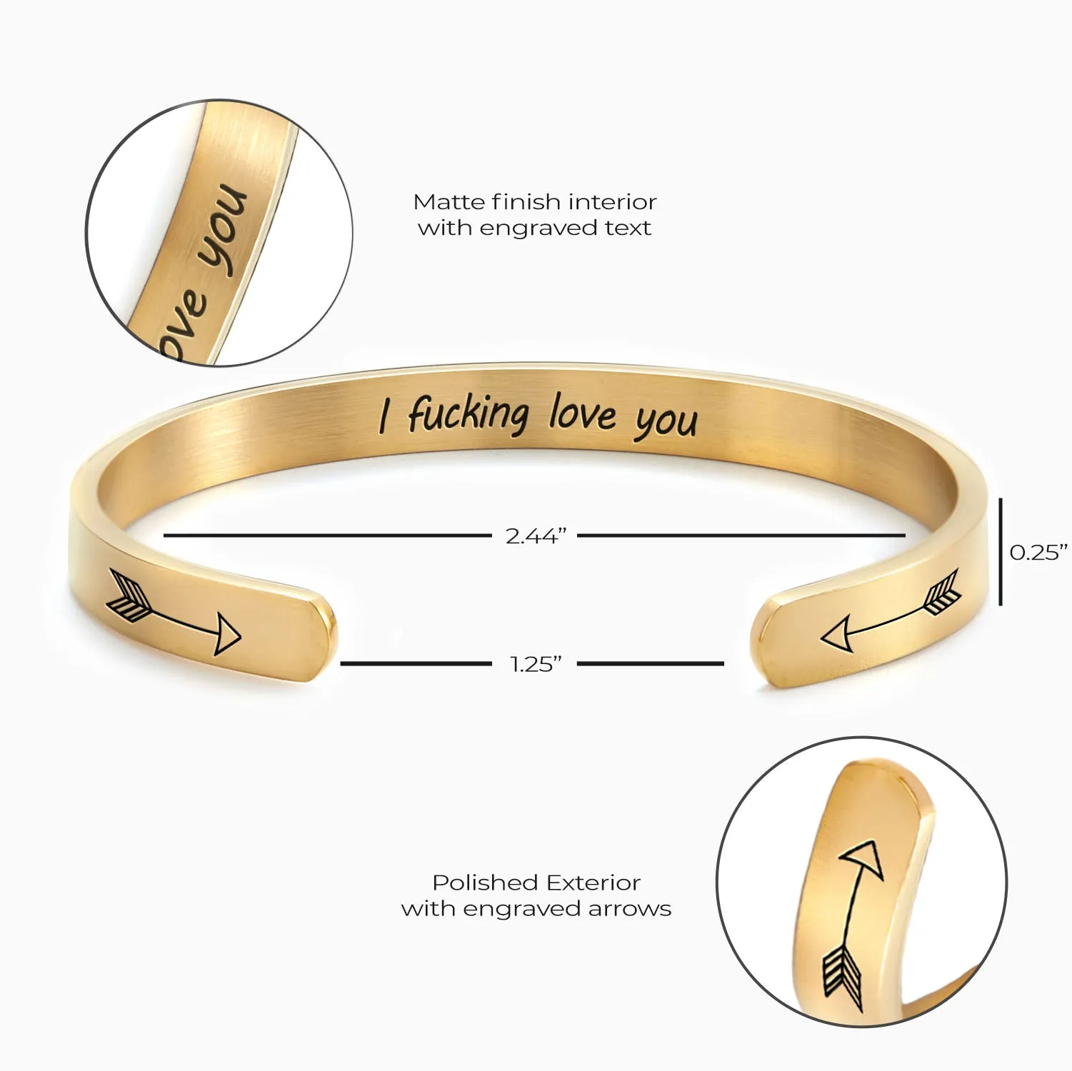 I Fucking Love You Personalizable Cuff Bracelet