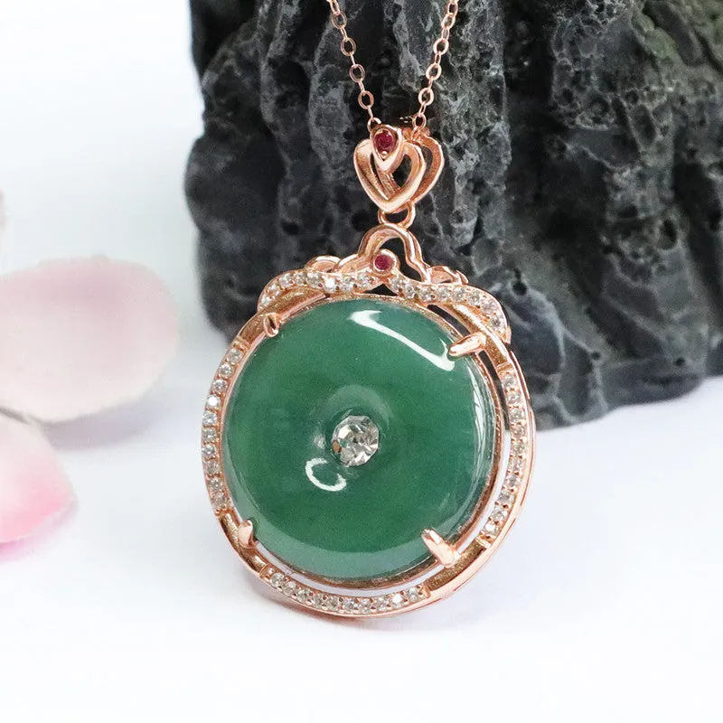 Ice Jade Sterling Silver Pendant Necklace by Planderful Collection